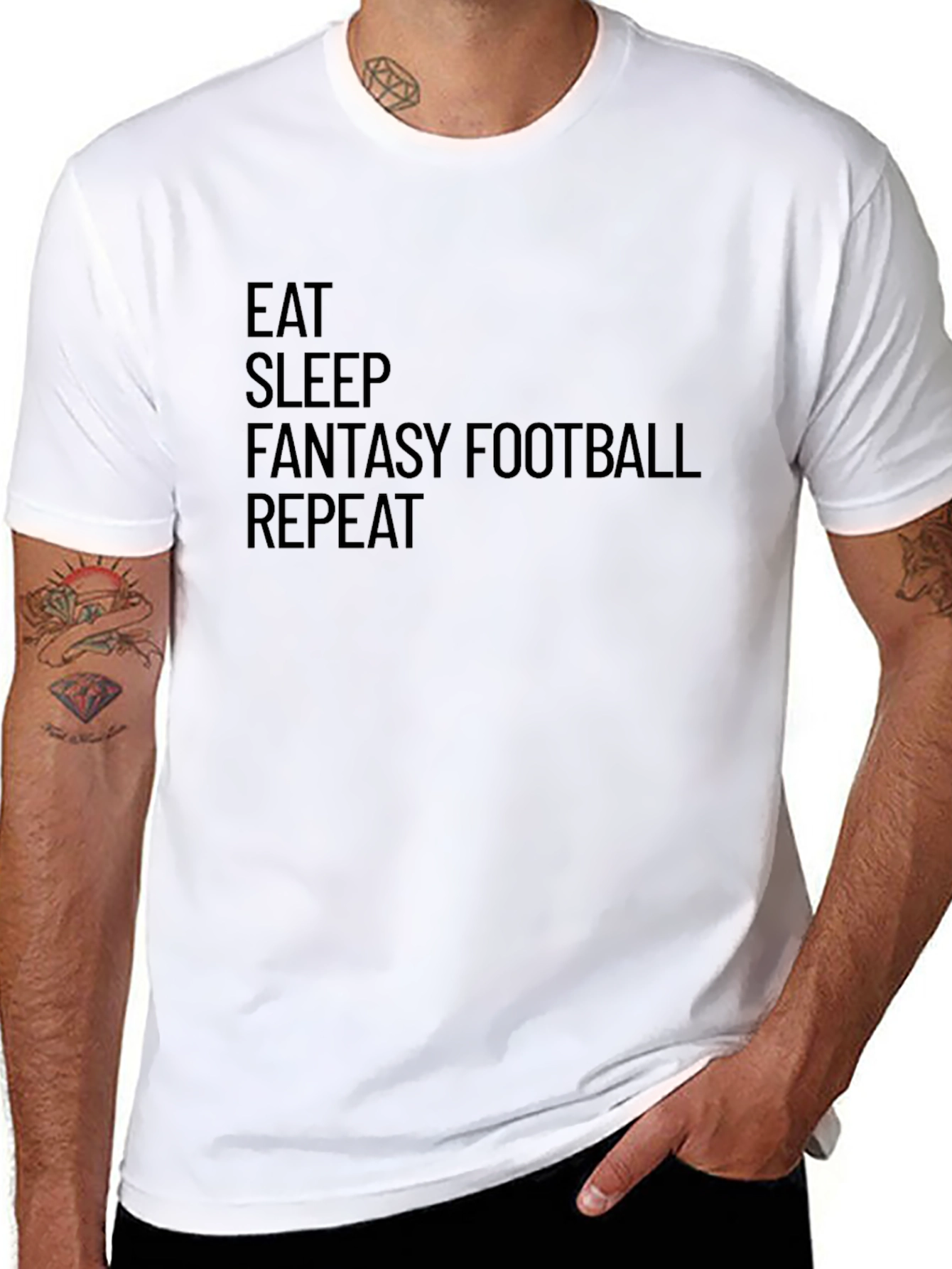 Eat Sleep Fantasy Football Repeat T-Shirt