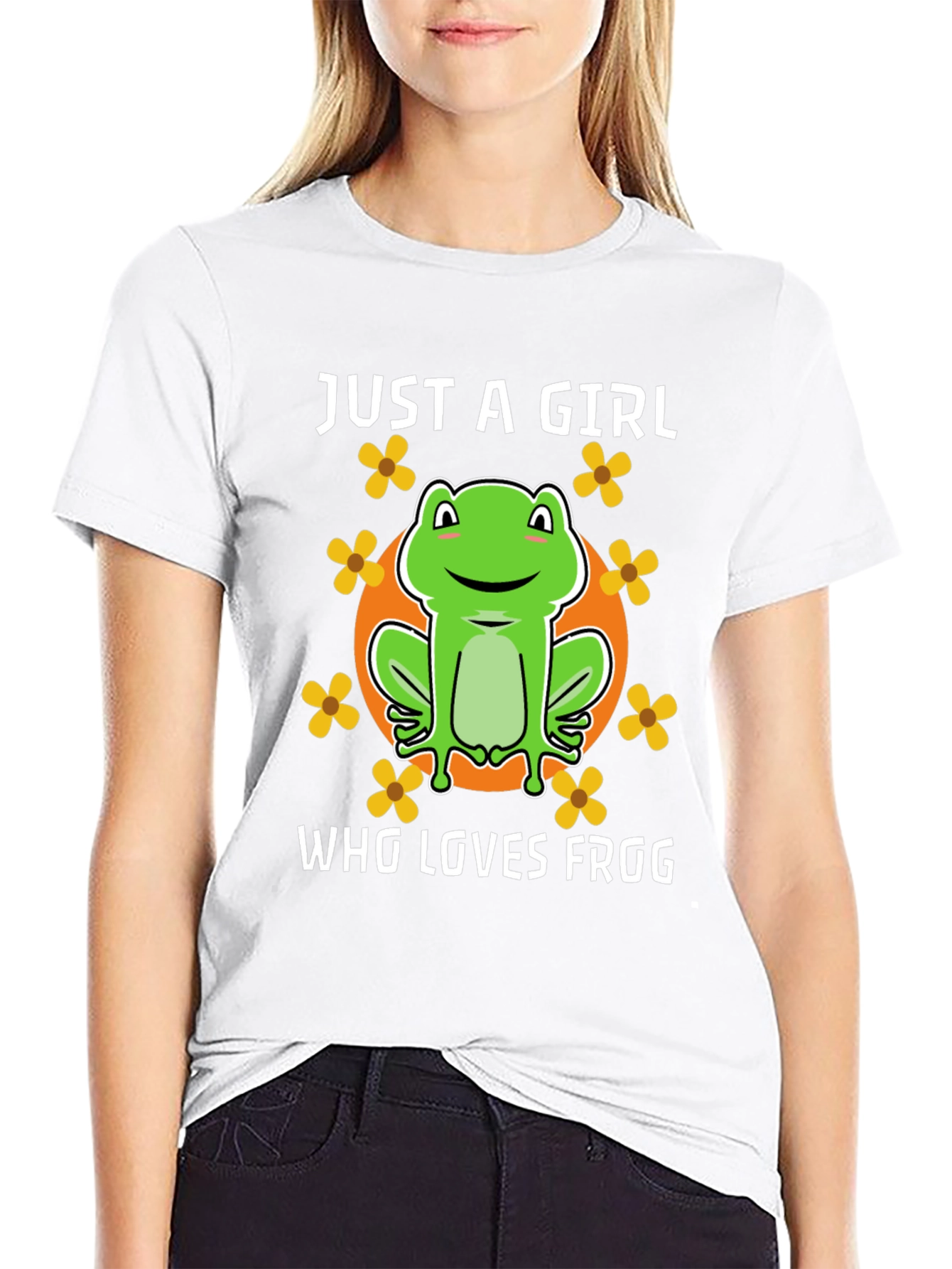 Just a Girl Who Loves Frog Black T-Shirt