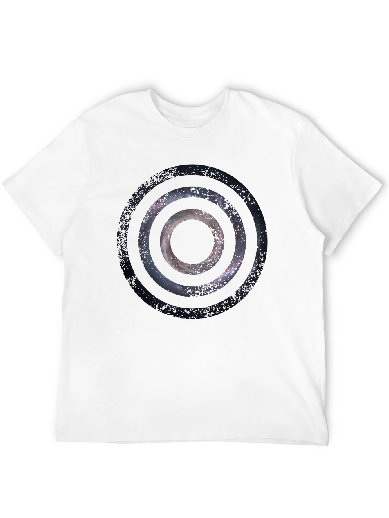 Abstract Galaxy Circle Graphic Tee - Black