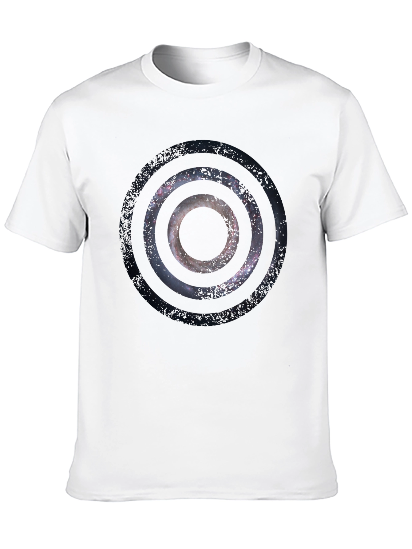 Abstract Galaxy Circle Graphic Tee - Black