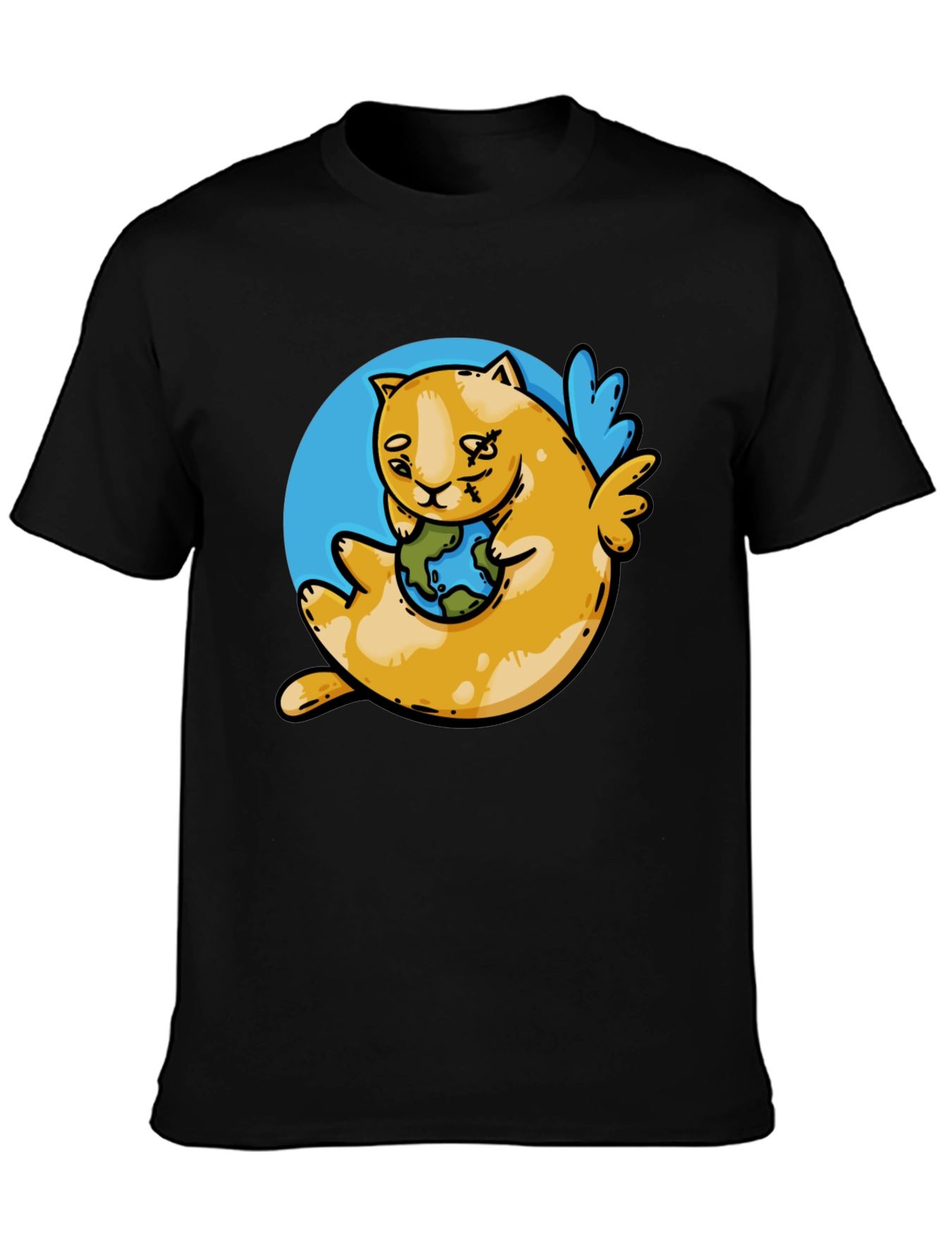 Cute Cat Holding Earth T-Shirt