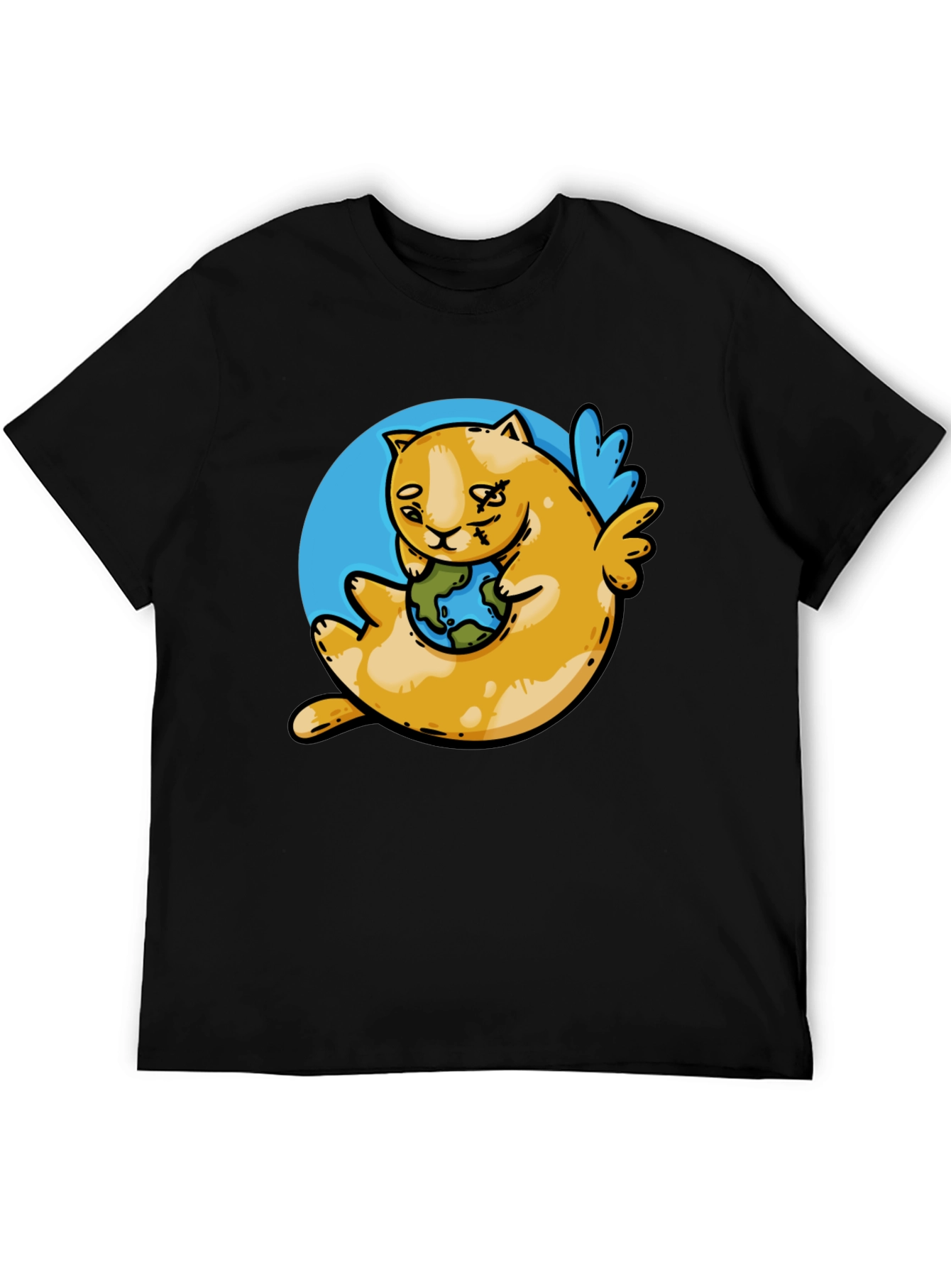 Cute Cat Holding Earth T-Shirt