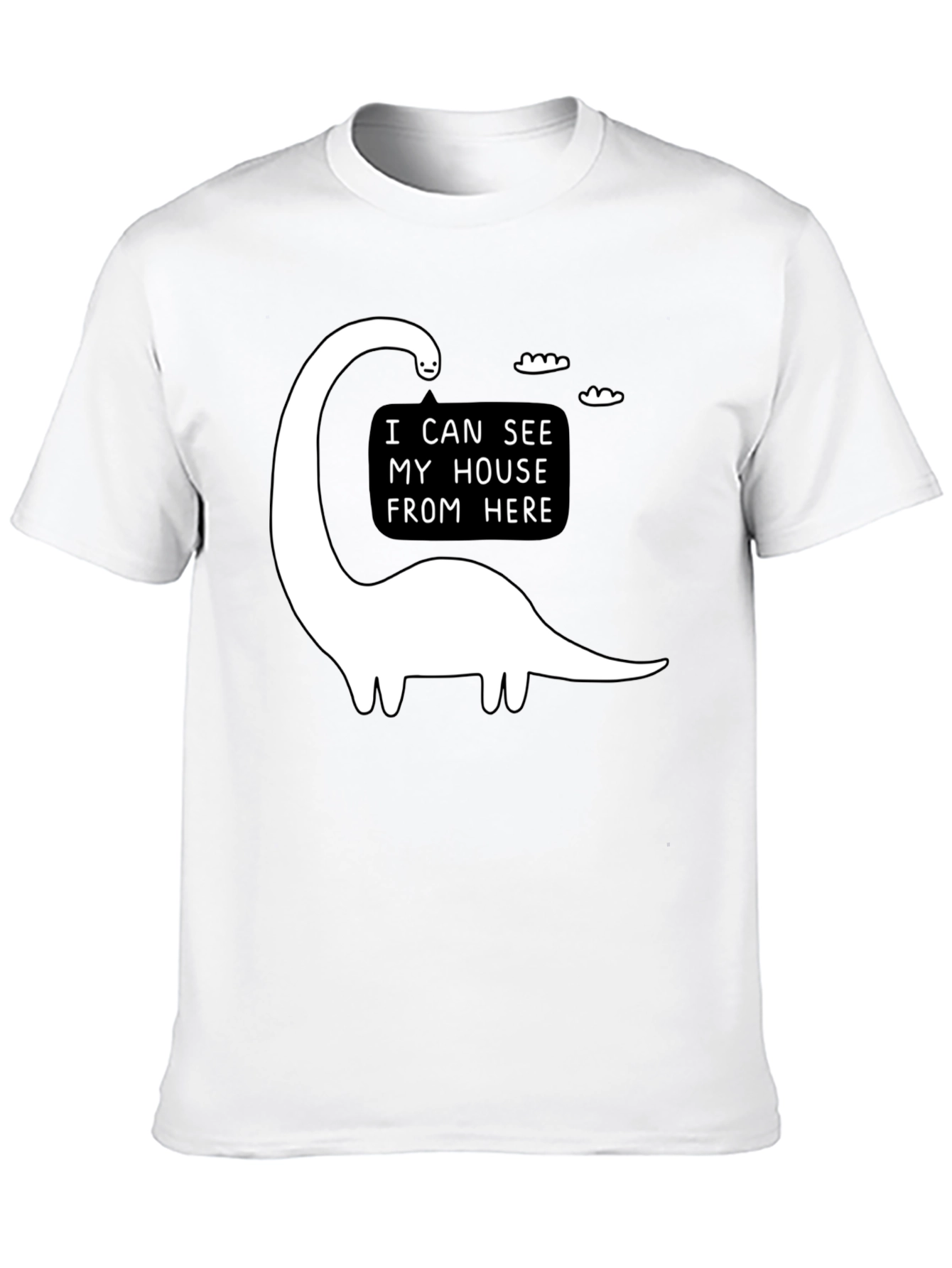 Dino House View T-Shirt - Funny Graphic Tee