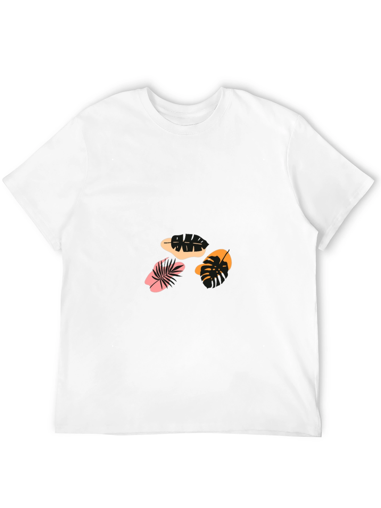 Tropical Leaf Graphic Black T-Shirt