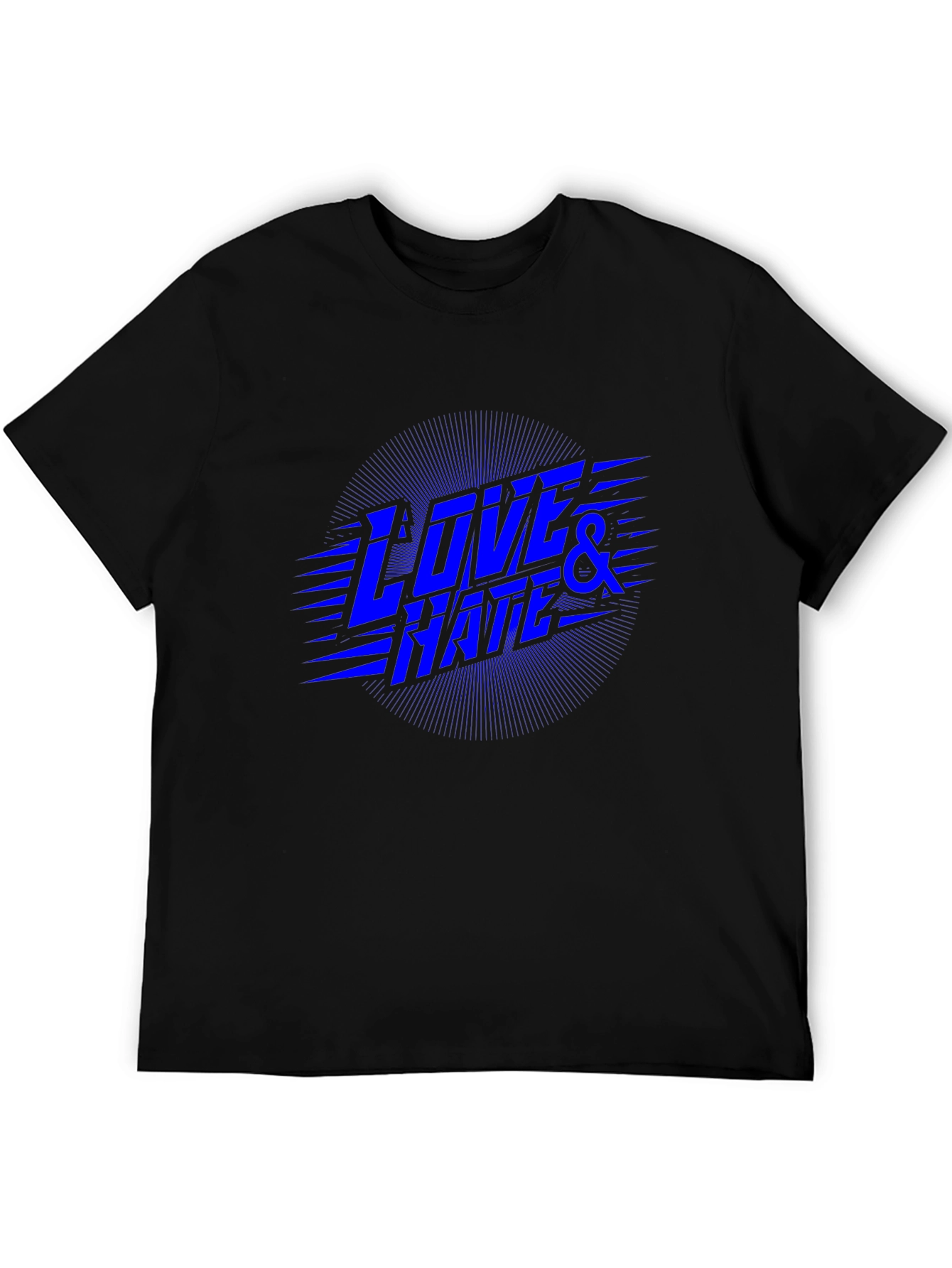 Love & Hate Graphic Print Black T-Shirt