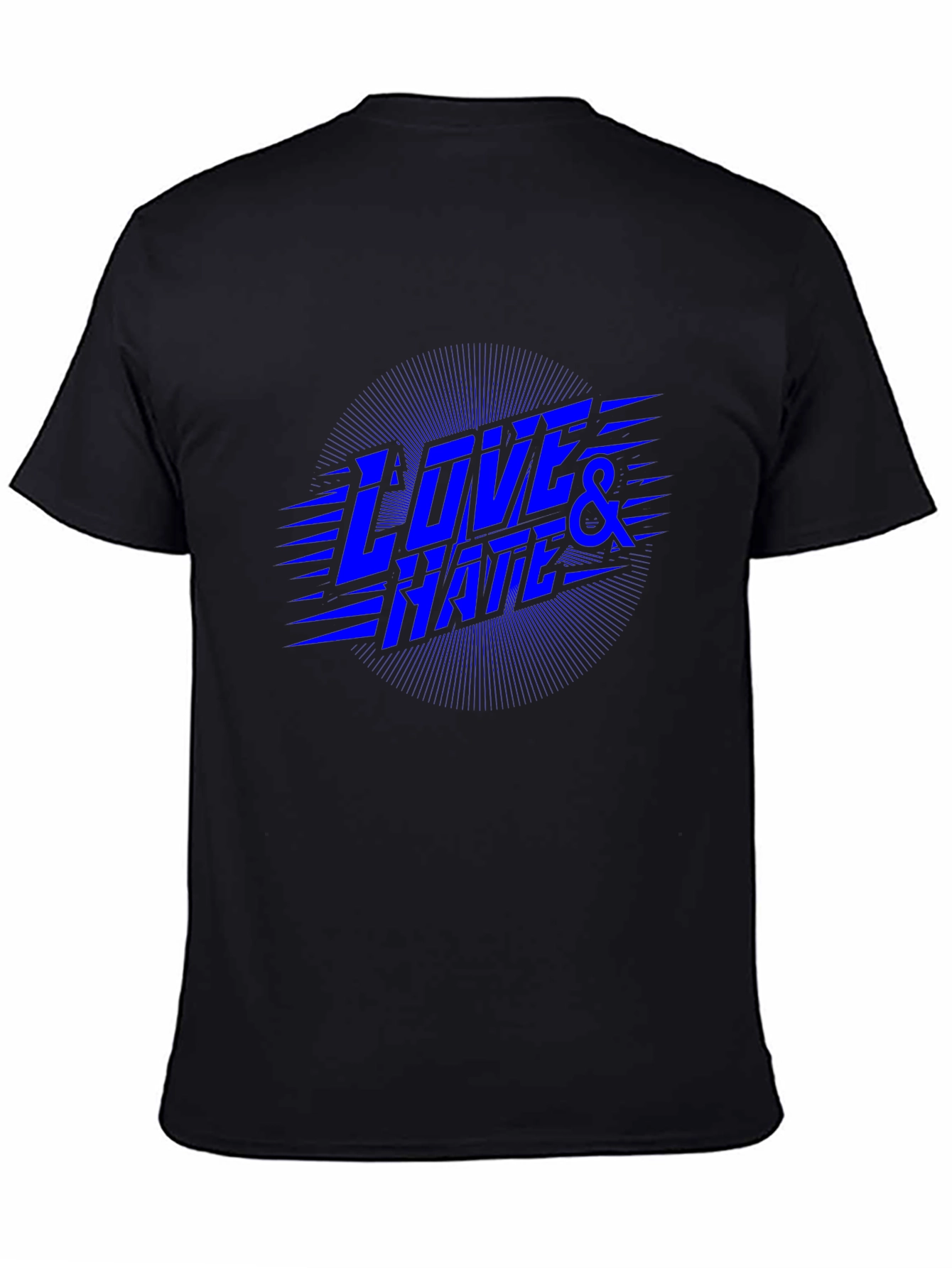 Love & Hate Graphic Print Black T-Shirt