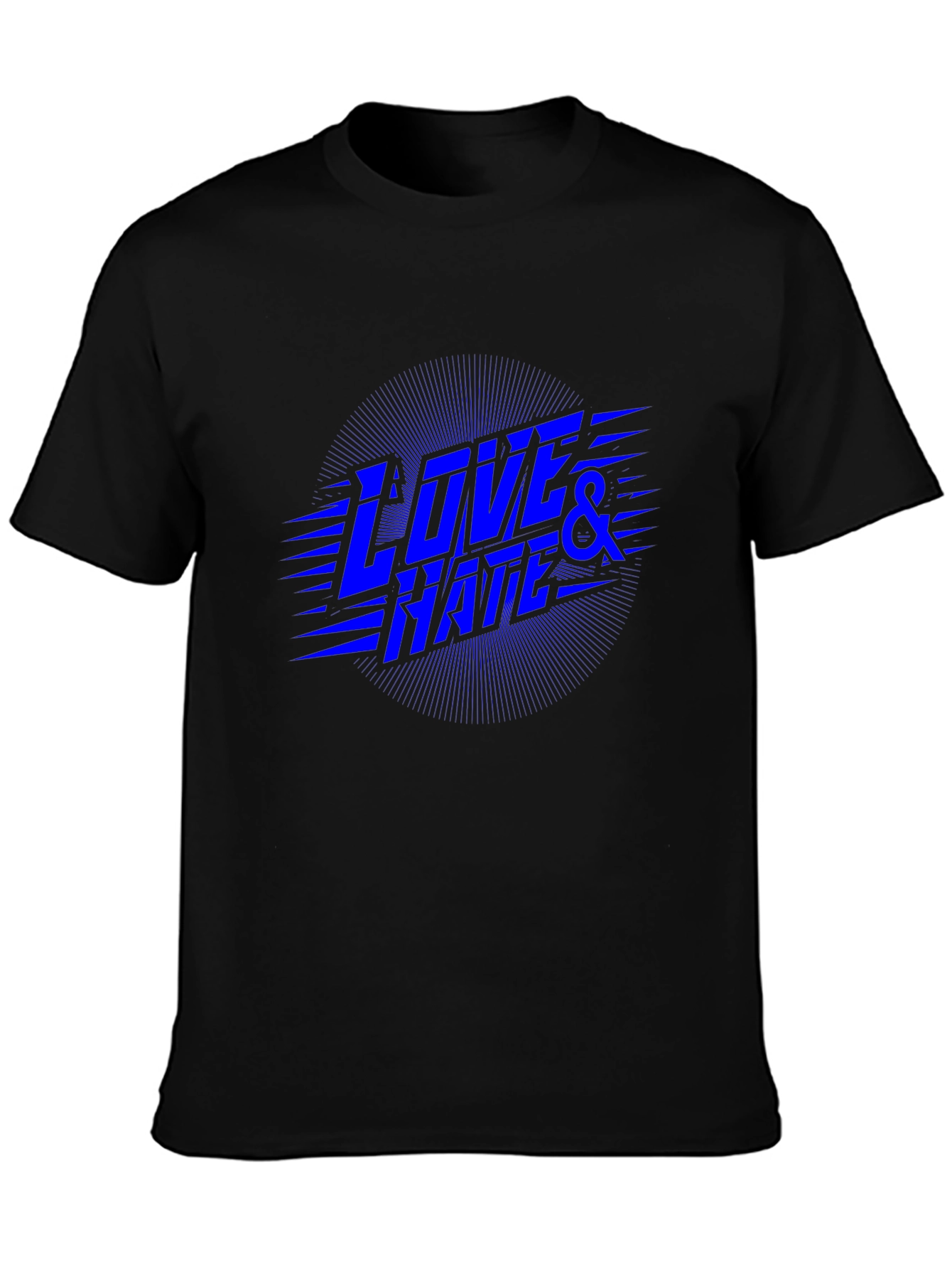 Love & Hate Graphic Print Black T-Shirt