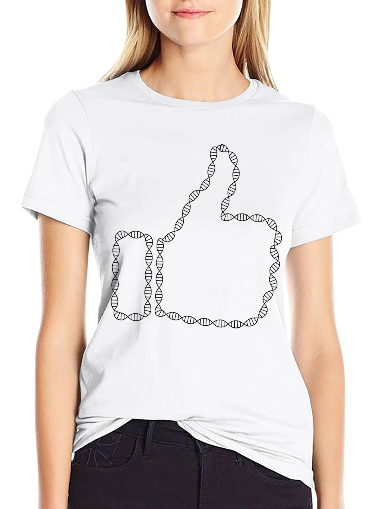 DNA Like Thumbs Up Black T-Shirt