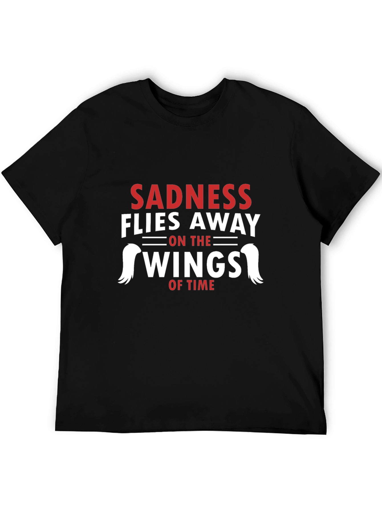 Sadness Flies Away Graphic Tee - Black Cotton T-Shirt