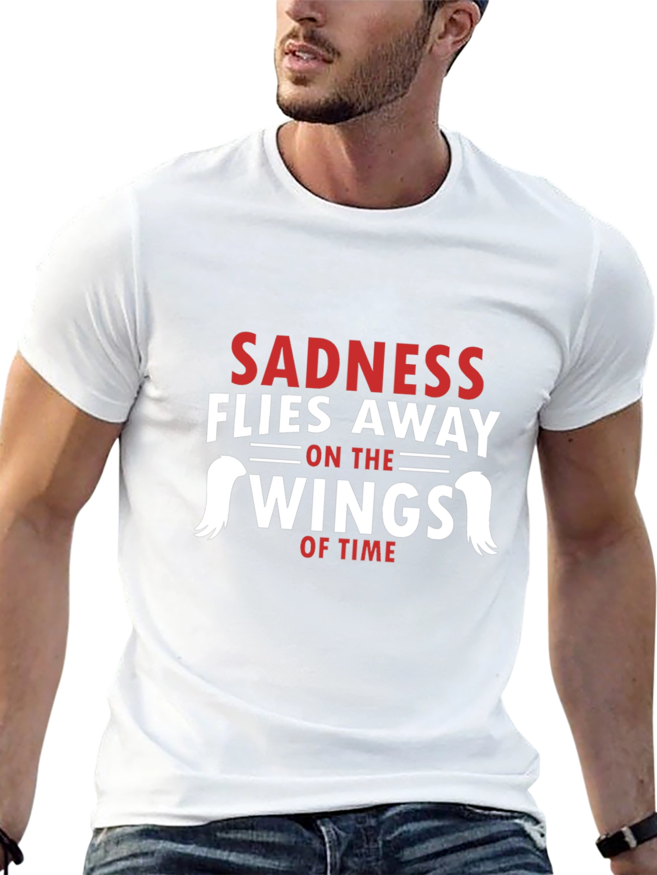 Sadness Flies Away Graphic Tee - Black Cotton T-Shirt