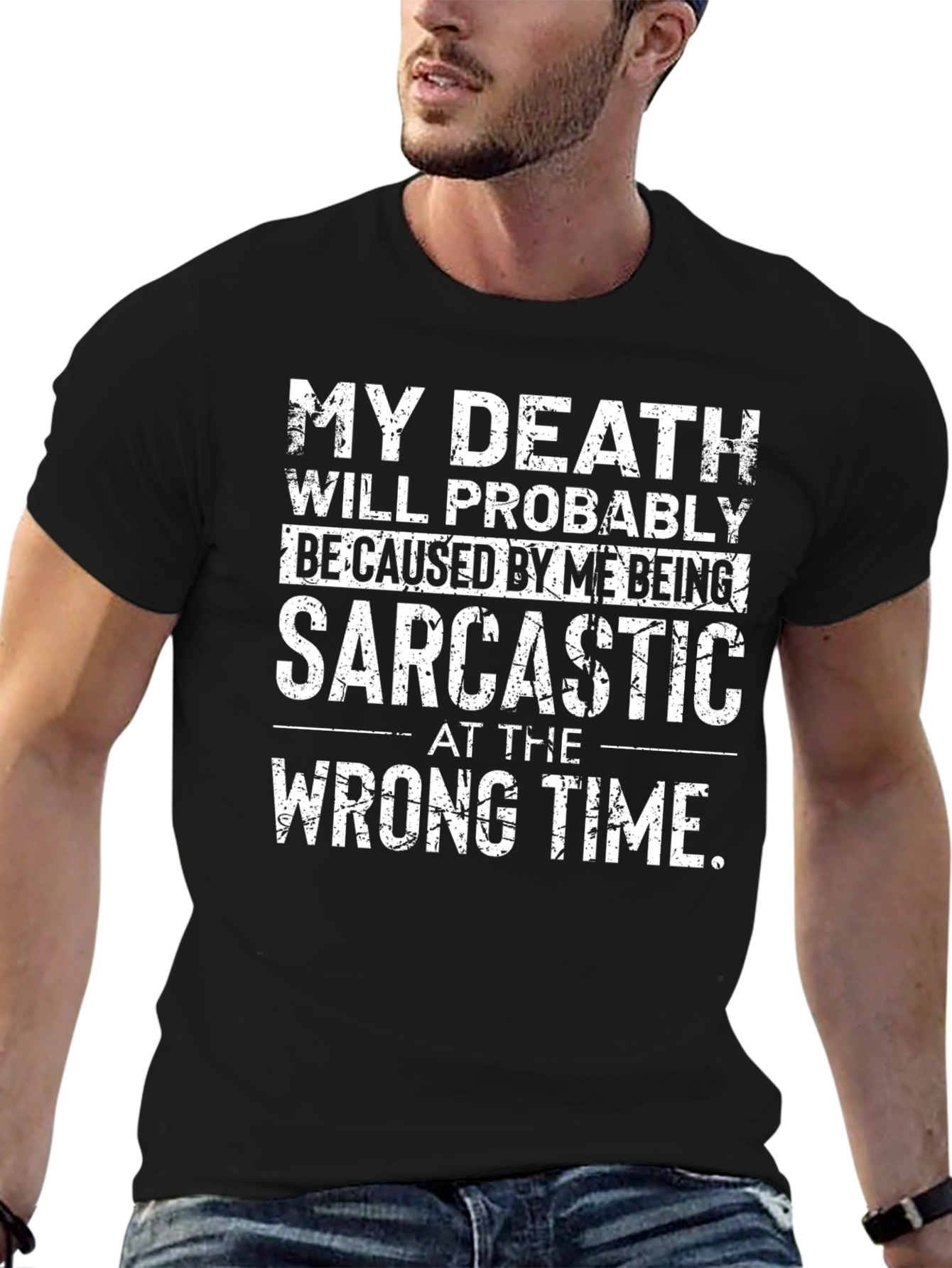 Sarcastic Humor Graphic T-Shirt - Death by Sarcasm
