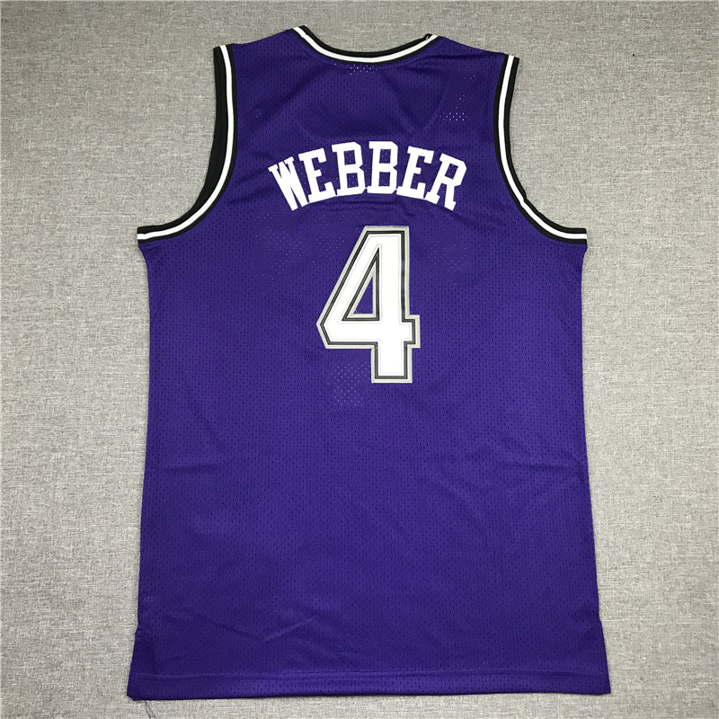 Men's Sacramento Kings Chris Webber #4 purple Retro Jerseys