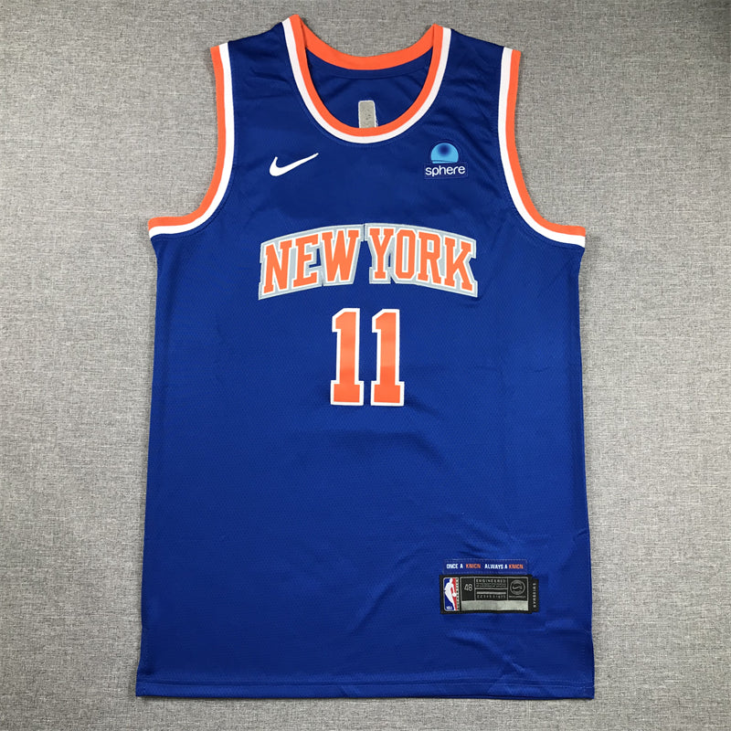 Men's New York Knicks Jalen Brunson #11 Blue Swingman Jerseys - Icon Edition