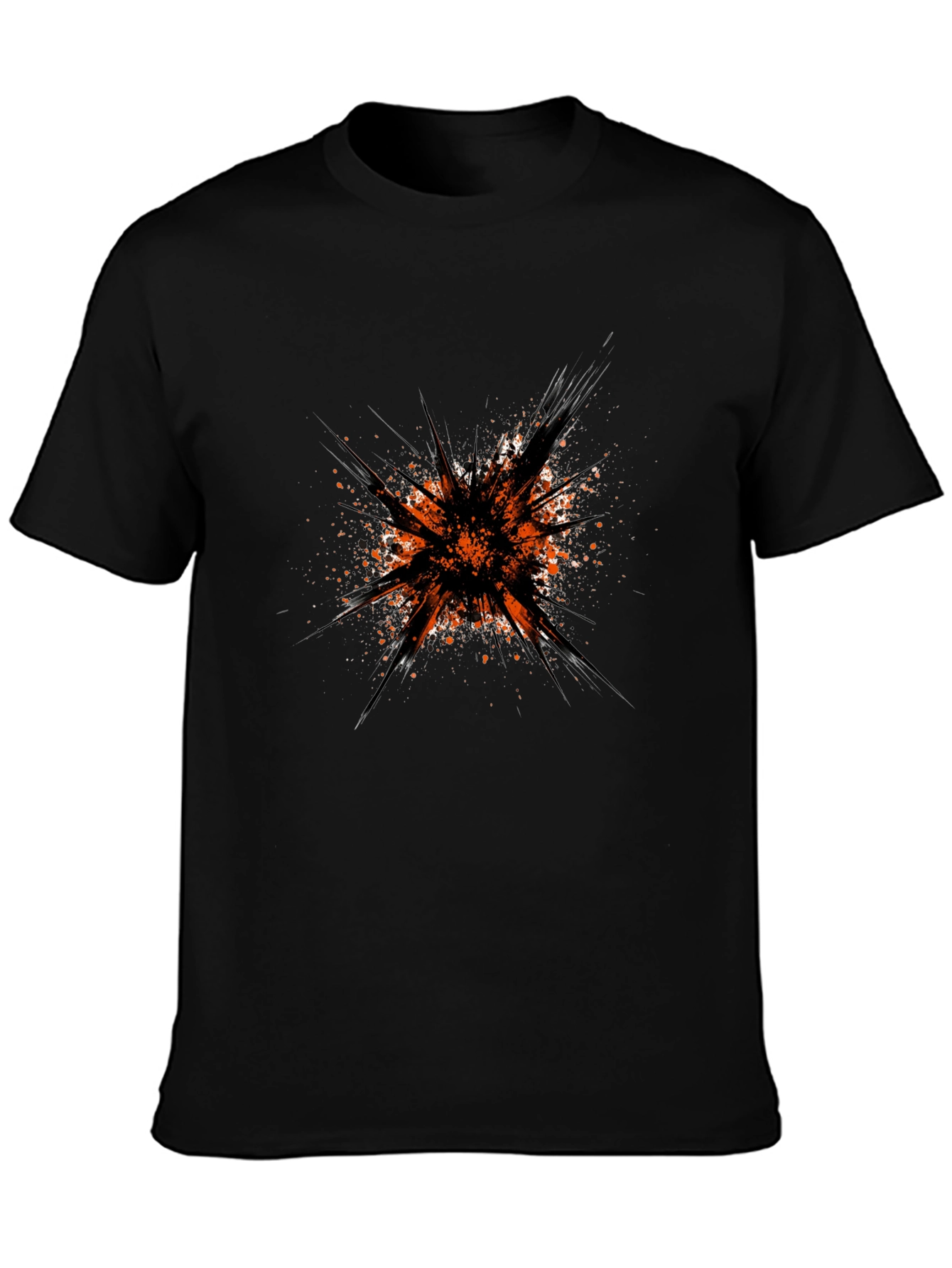 Abstract Splatter Graphic Black T-Shirt
