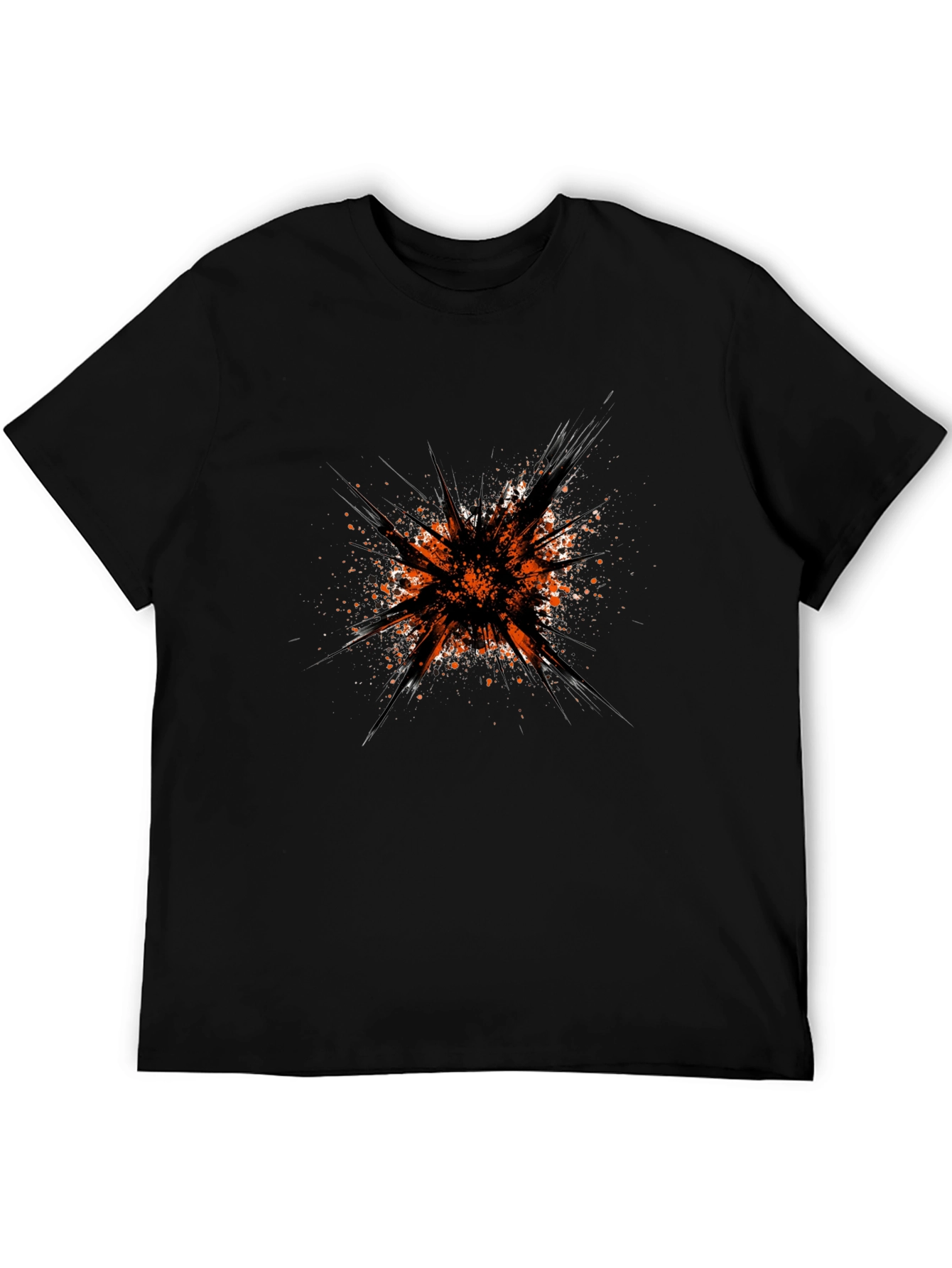 Abstract Splatter Graphic Black T-Shirt