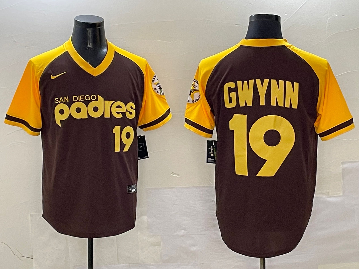 Men's San Diego Padres Tony Gwynn #19 Brown Cooperstown Collection Player Jerseys