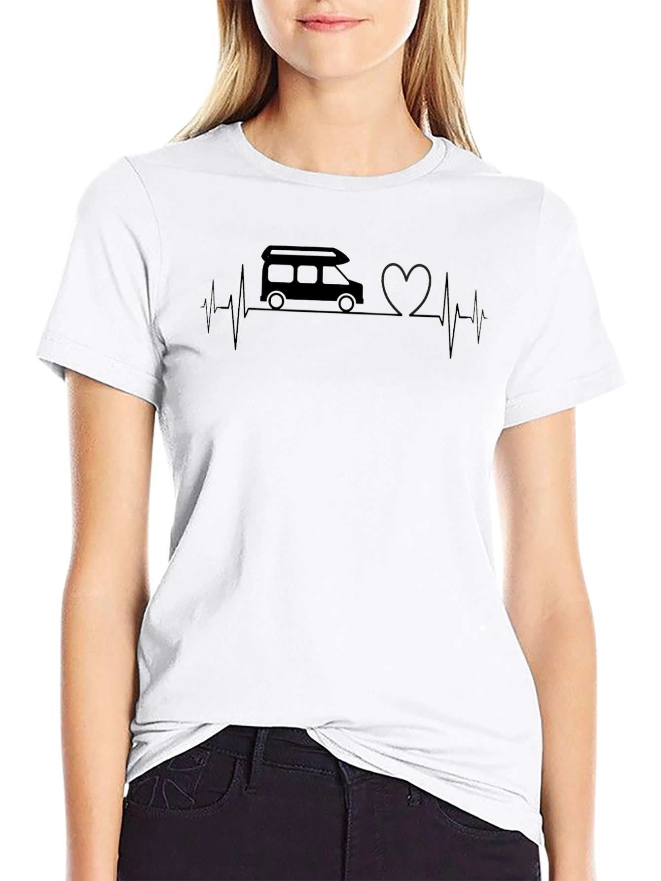 Camper Van Heartbeat Graphic Tee - Unisex