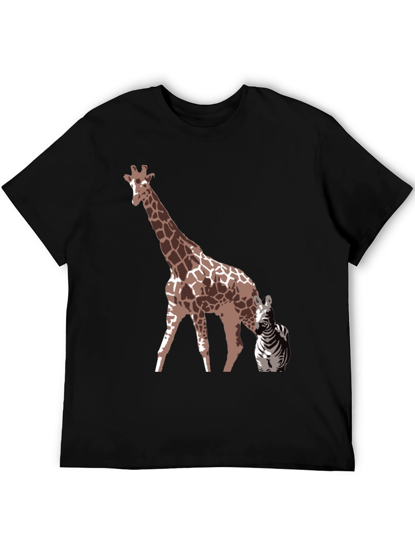 Giraffe & Zebra Graphic Tee - Unique Animal Print