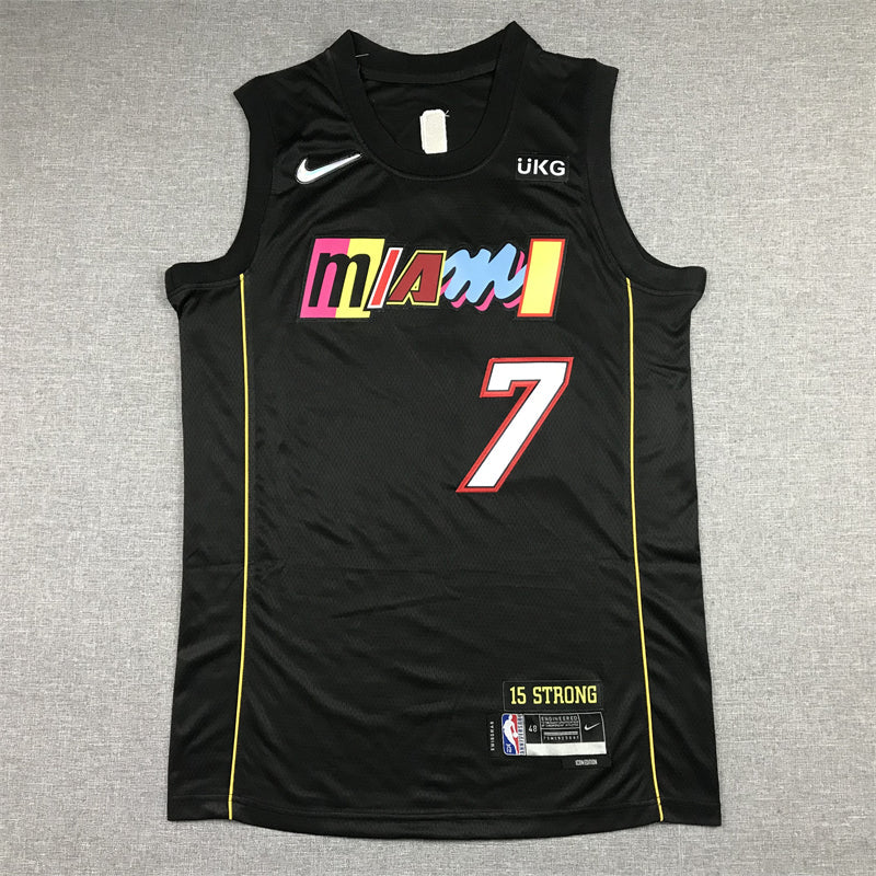 Men's Miami Heat Kyle Lowry #7 Black Swingman Player Jerseys - City Edition
