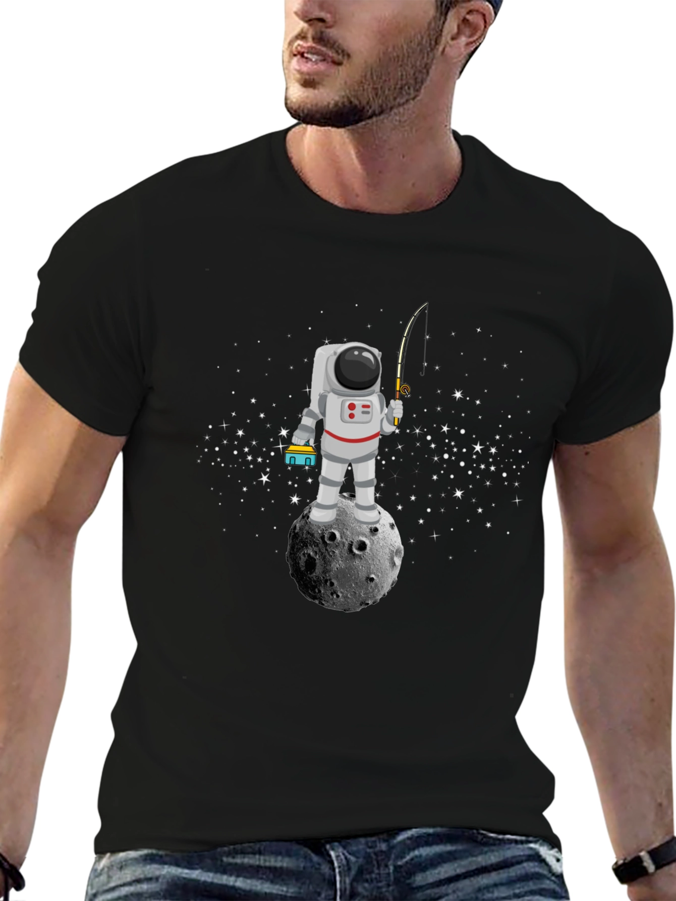 Astronaut Fishing on Moon T-Shirt
