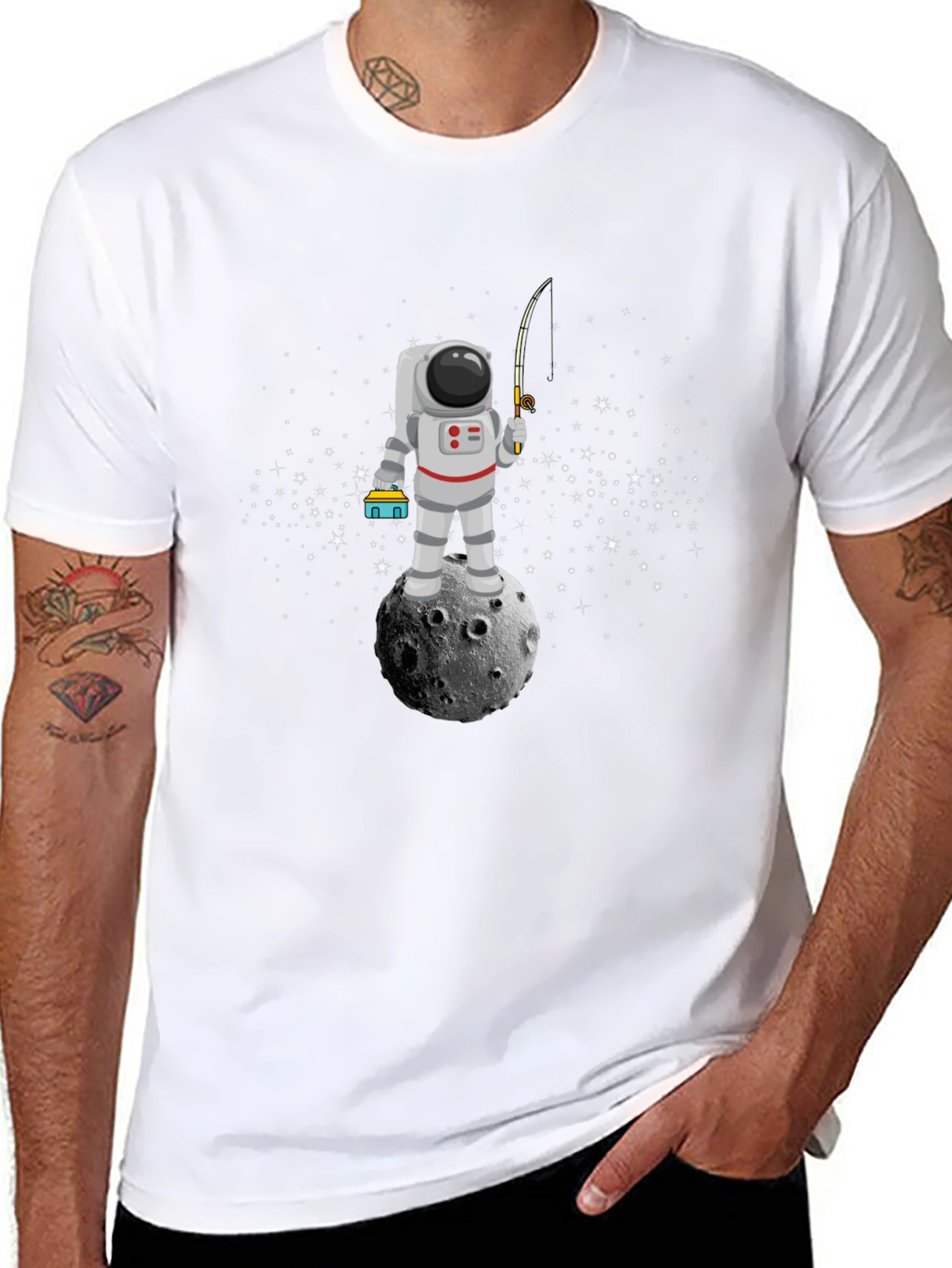 Astronaut Fishing on Moon T-Shirt
