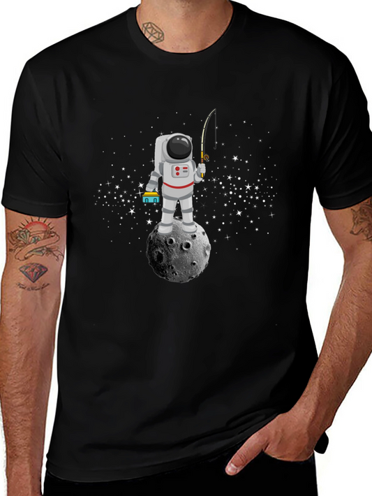 Astronaut Fishing on Moon T-Shirt