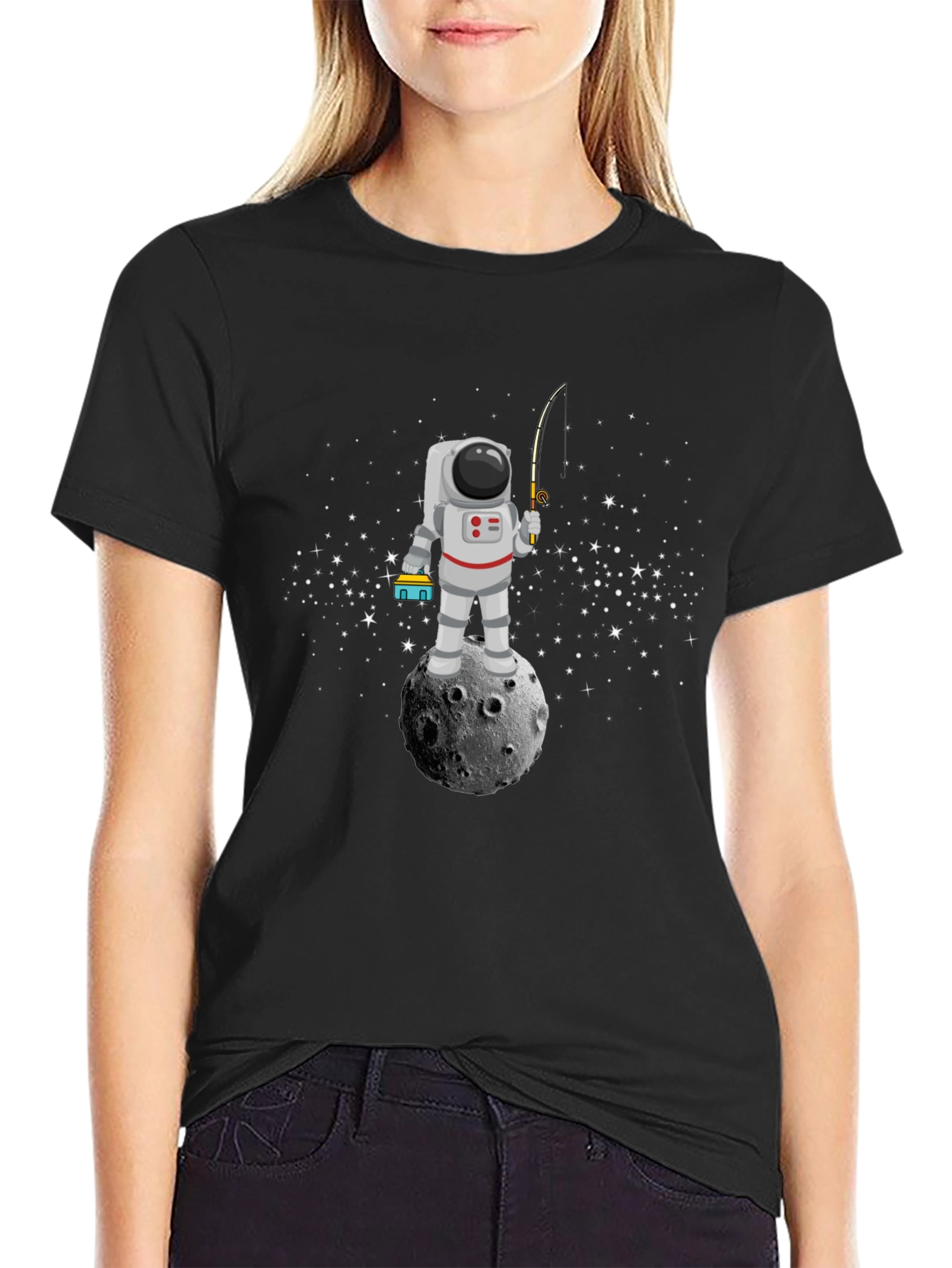 Astronaut Fishing on Moon T-Shirt