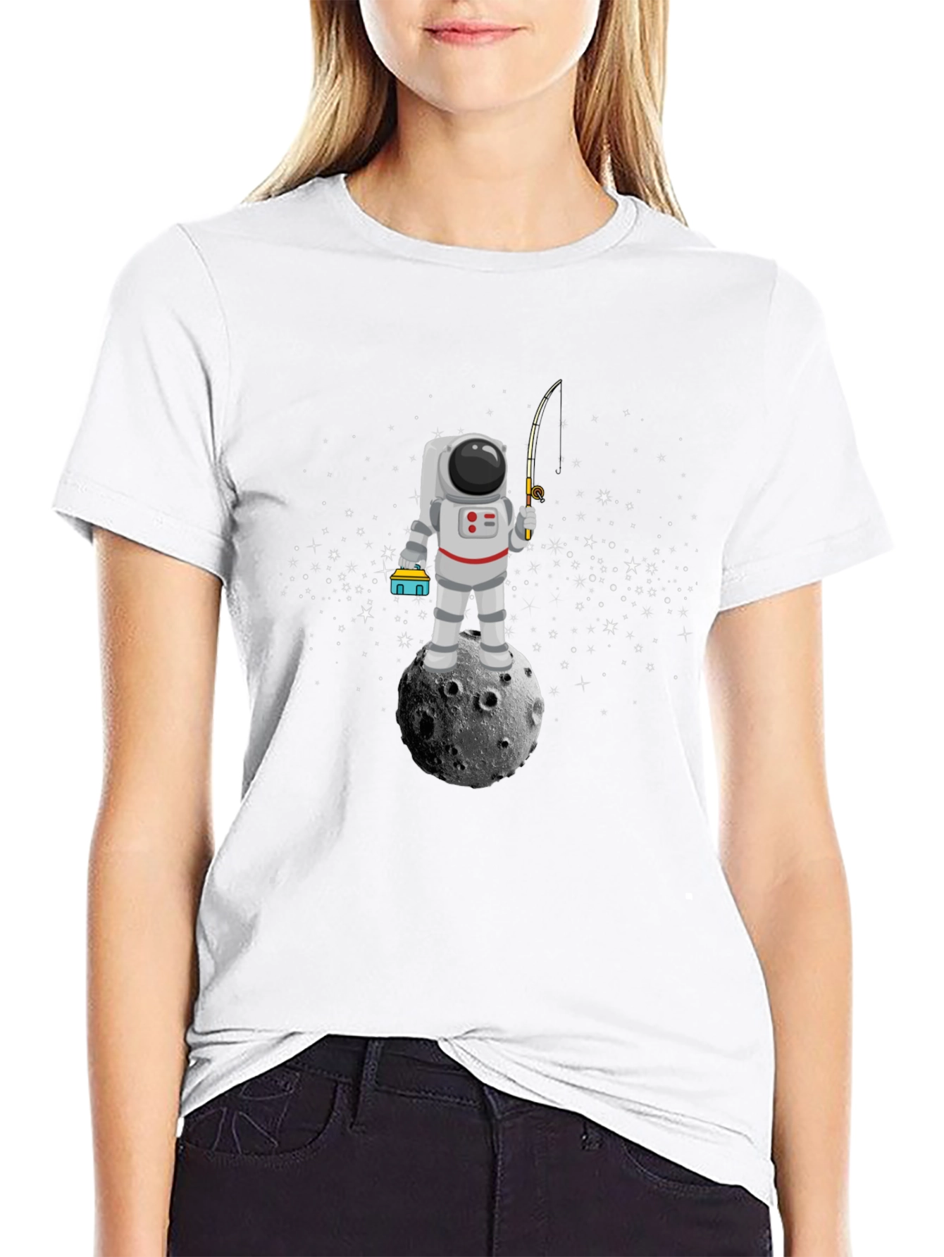 Astronaut Fishing on Moon T-Shirt