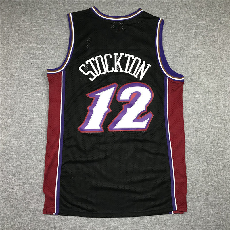 Men's Utah Jazz John Stockton Black 1998-99 Hardwood Classics Swingman Jerseys