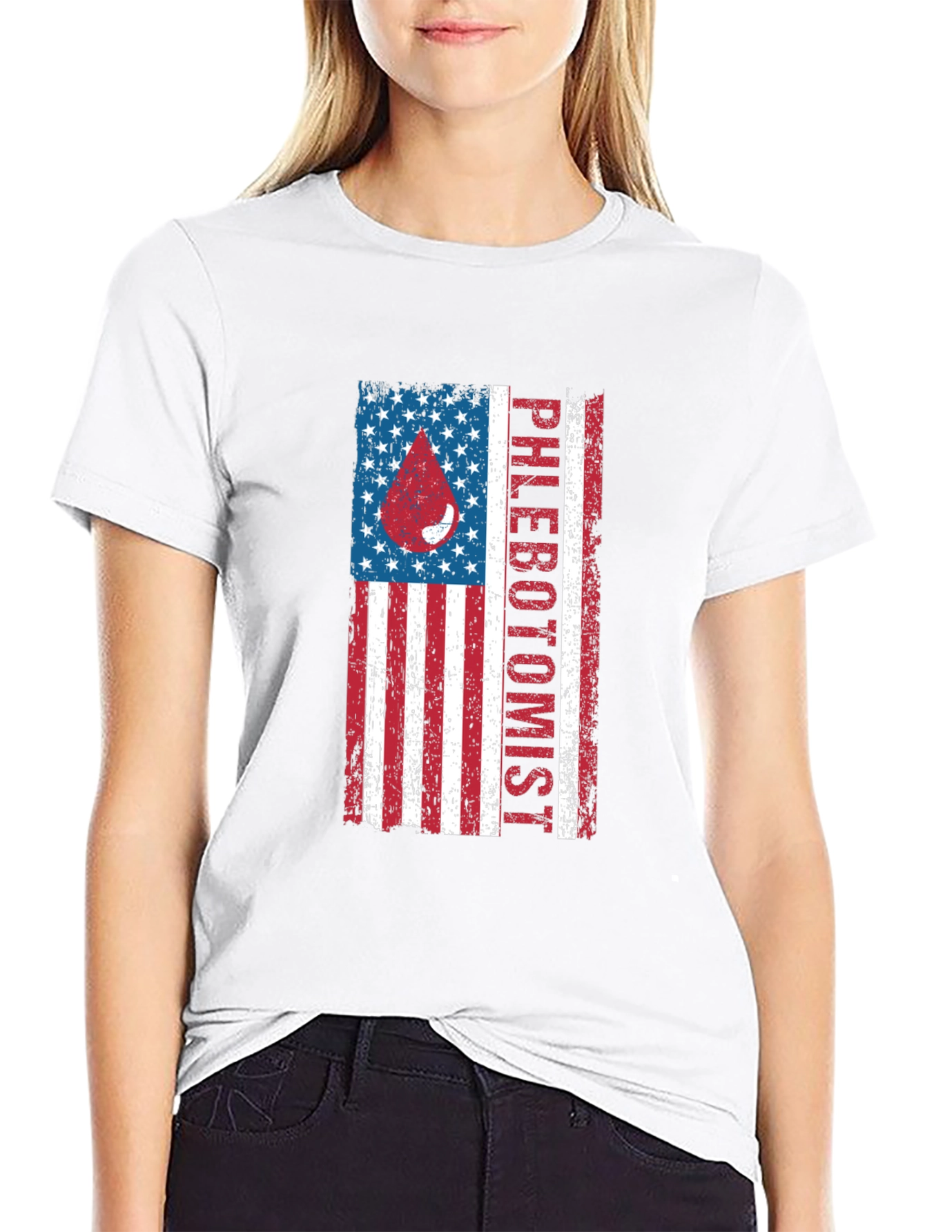 Phlebotomist American Flag T-Shirt