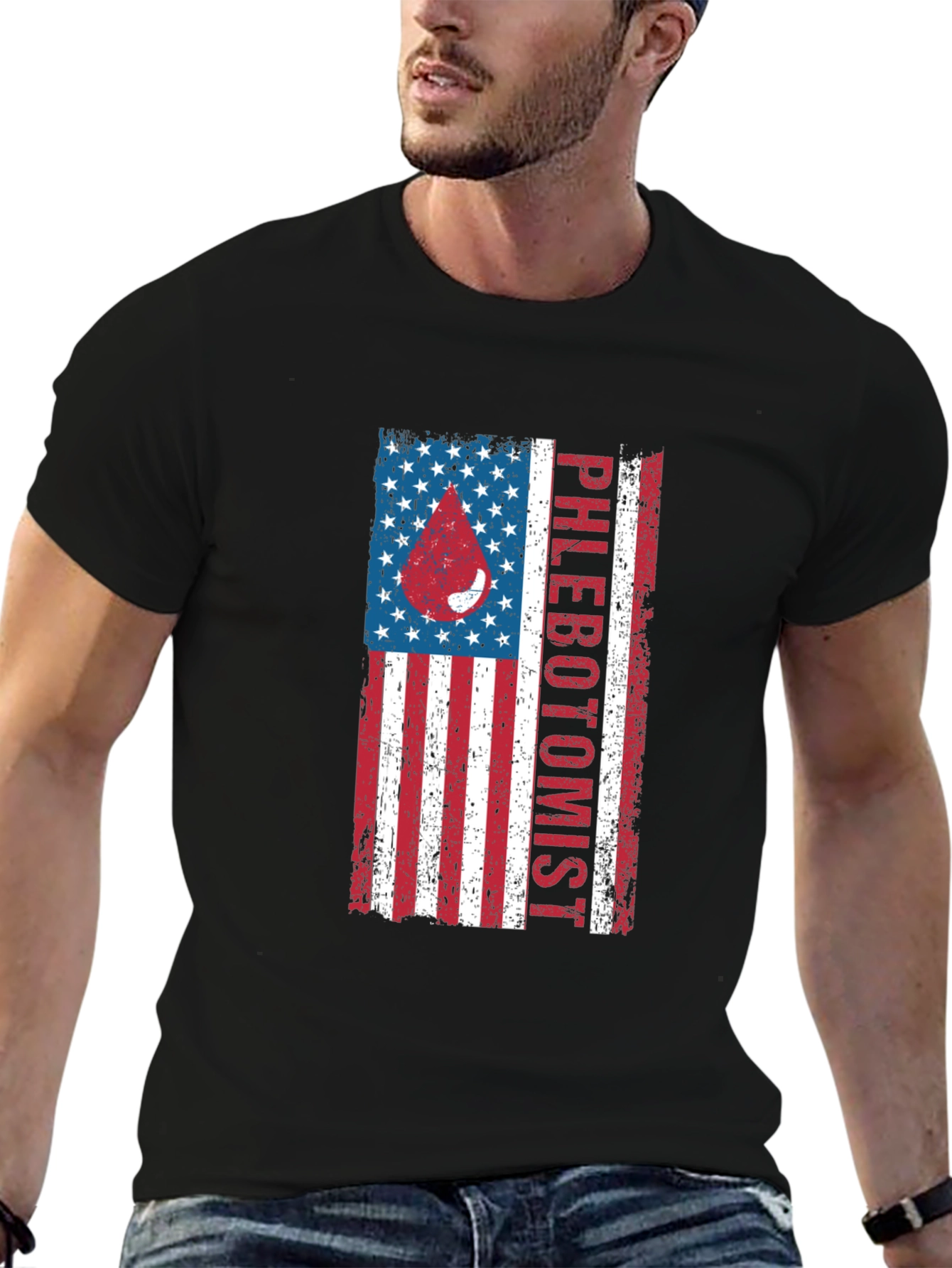 Phlebotomist American Flag T-Shirt