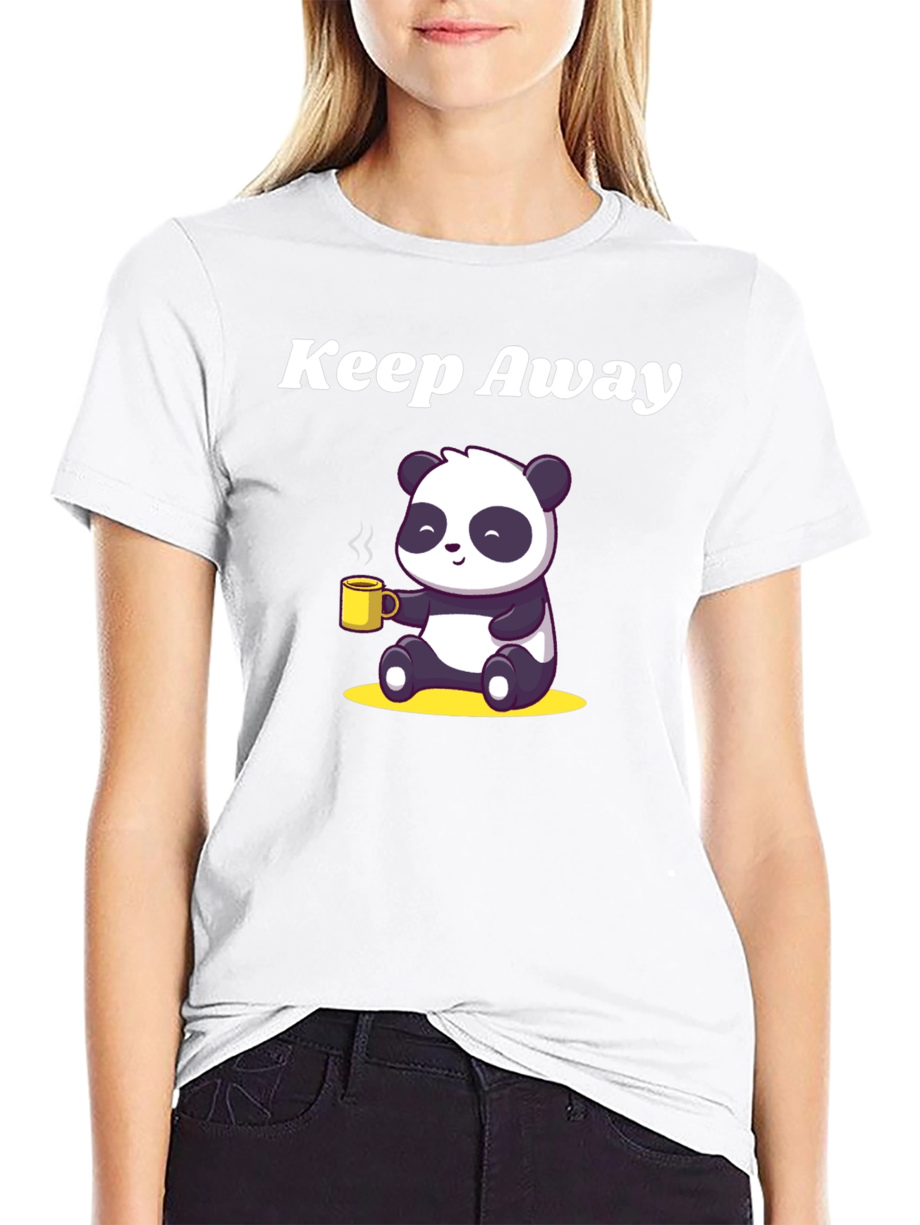 Keep Away Panda Graphic Tee - Black