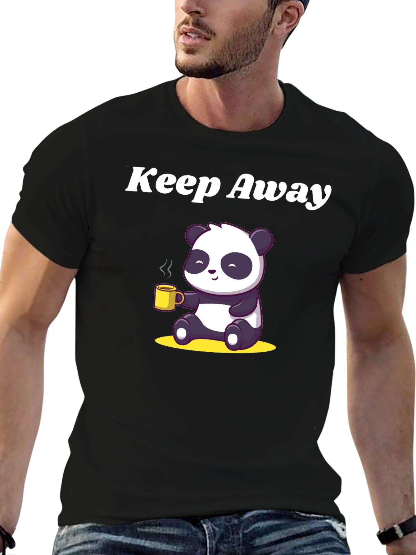 Keep Away Panda Graphic Tee - Black