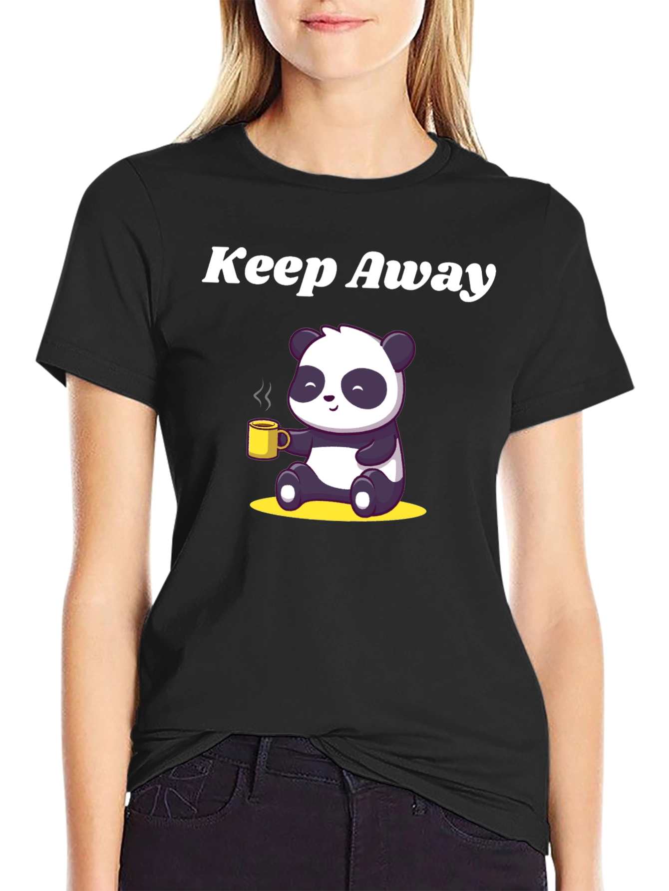 Keep Away Panda Graphic Tee - Black