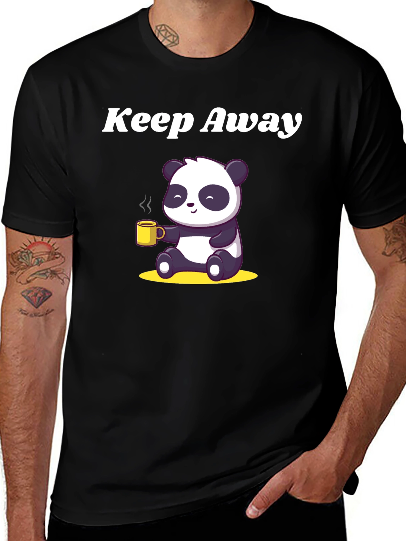 Keep Away Panda Graphic Tee - Black