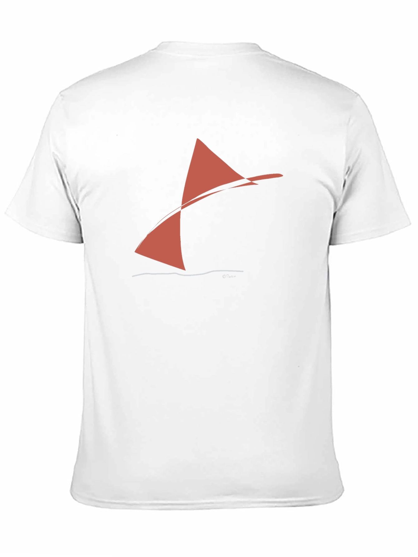 Abstract Sailboat Graphic Tee - Black
