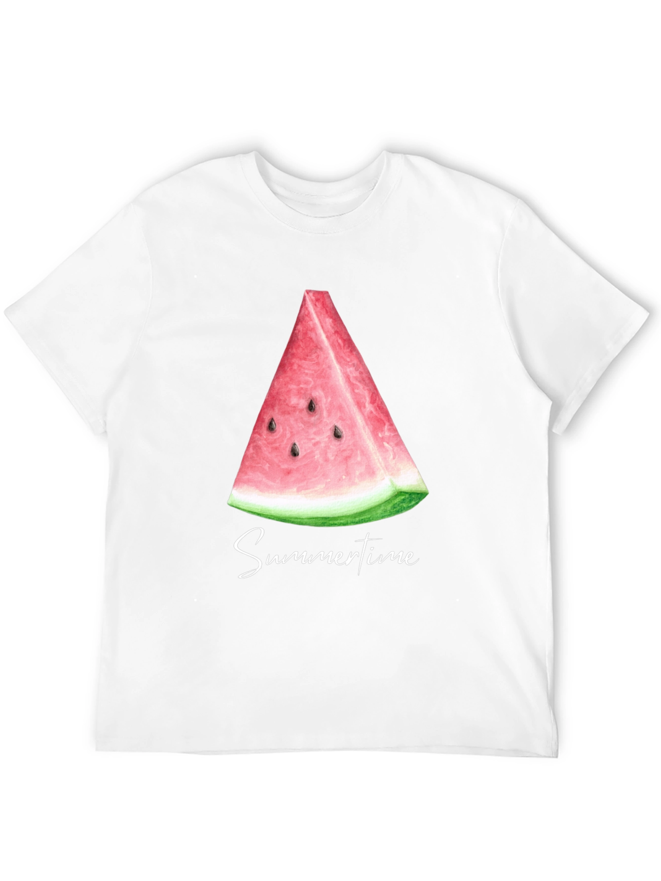 Summertime Watermelon Slice Black T-Shirt