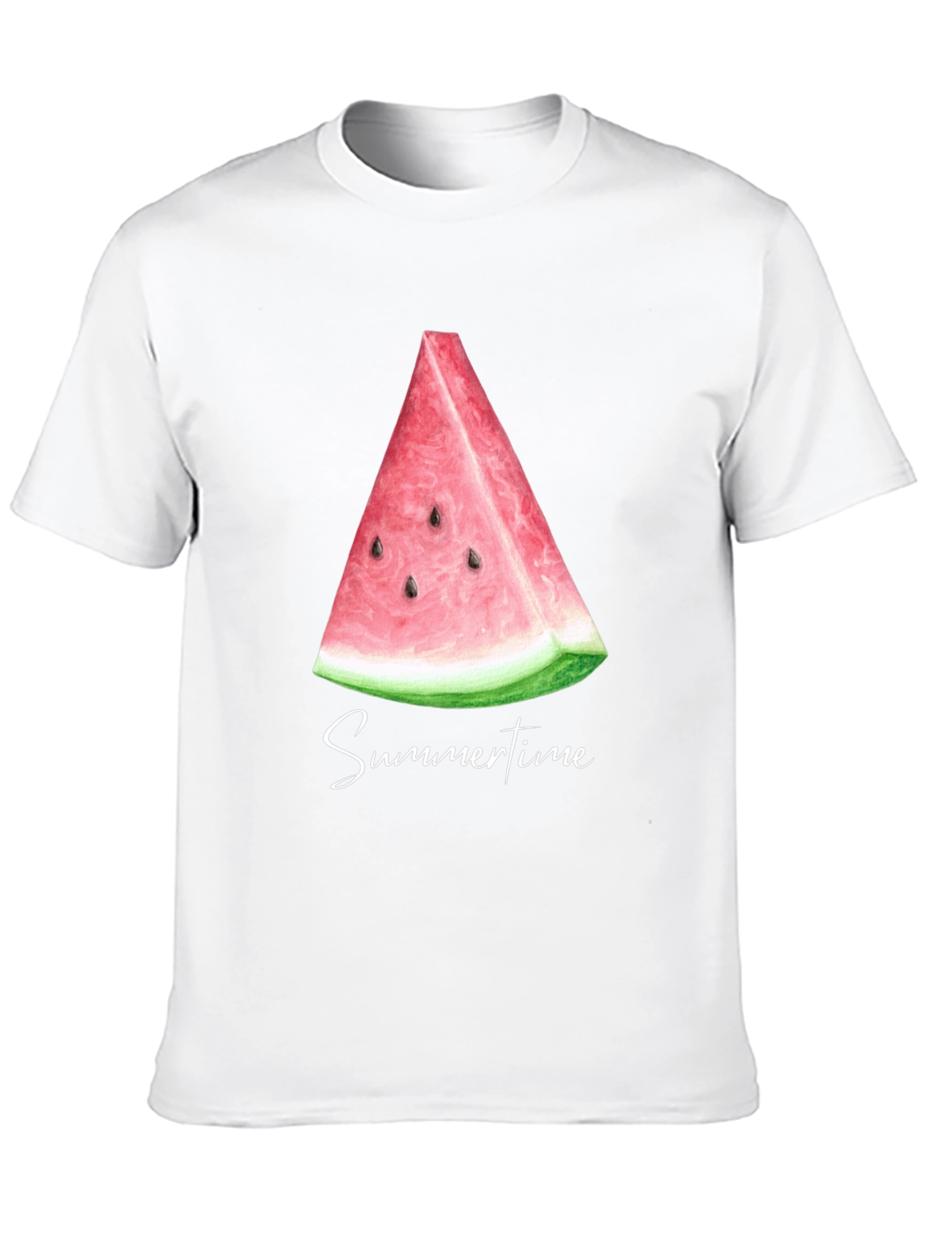 Summertime Watermelon Slice Black T-Shirt