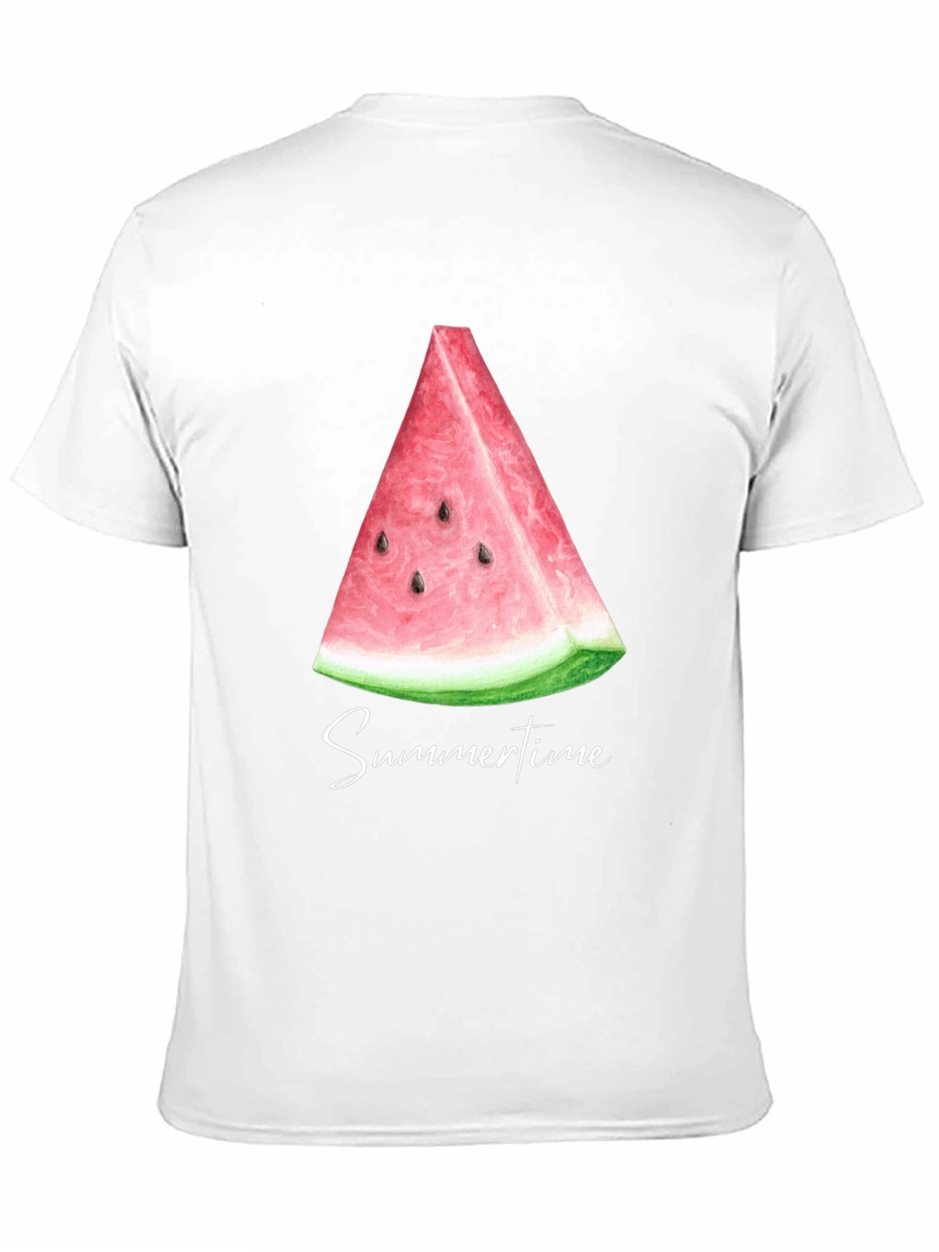Summertime Watermelon Slice Black T-Shirt