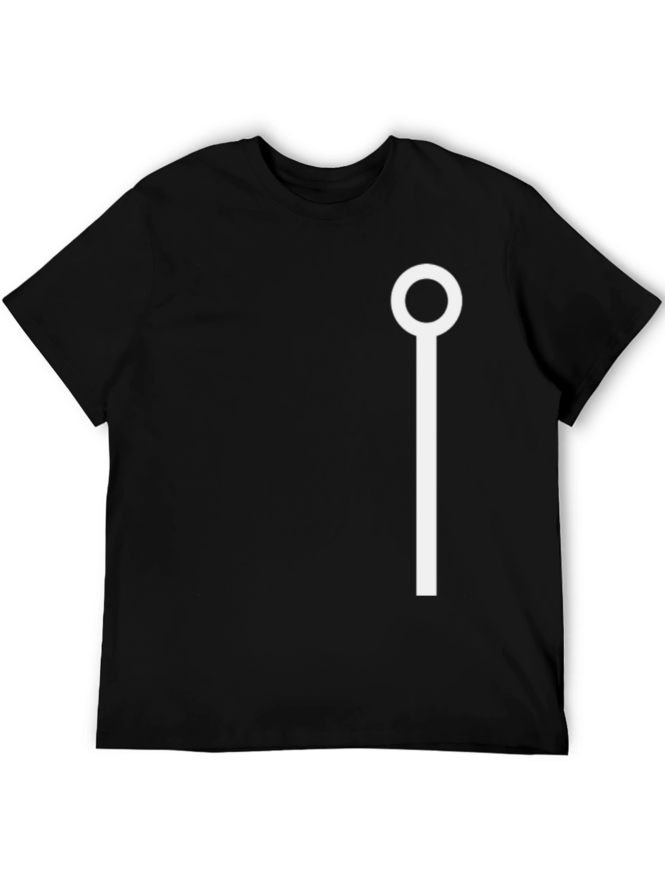 Minimalist White Design on Black T-Shirt