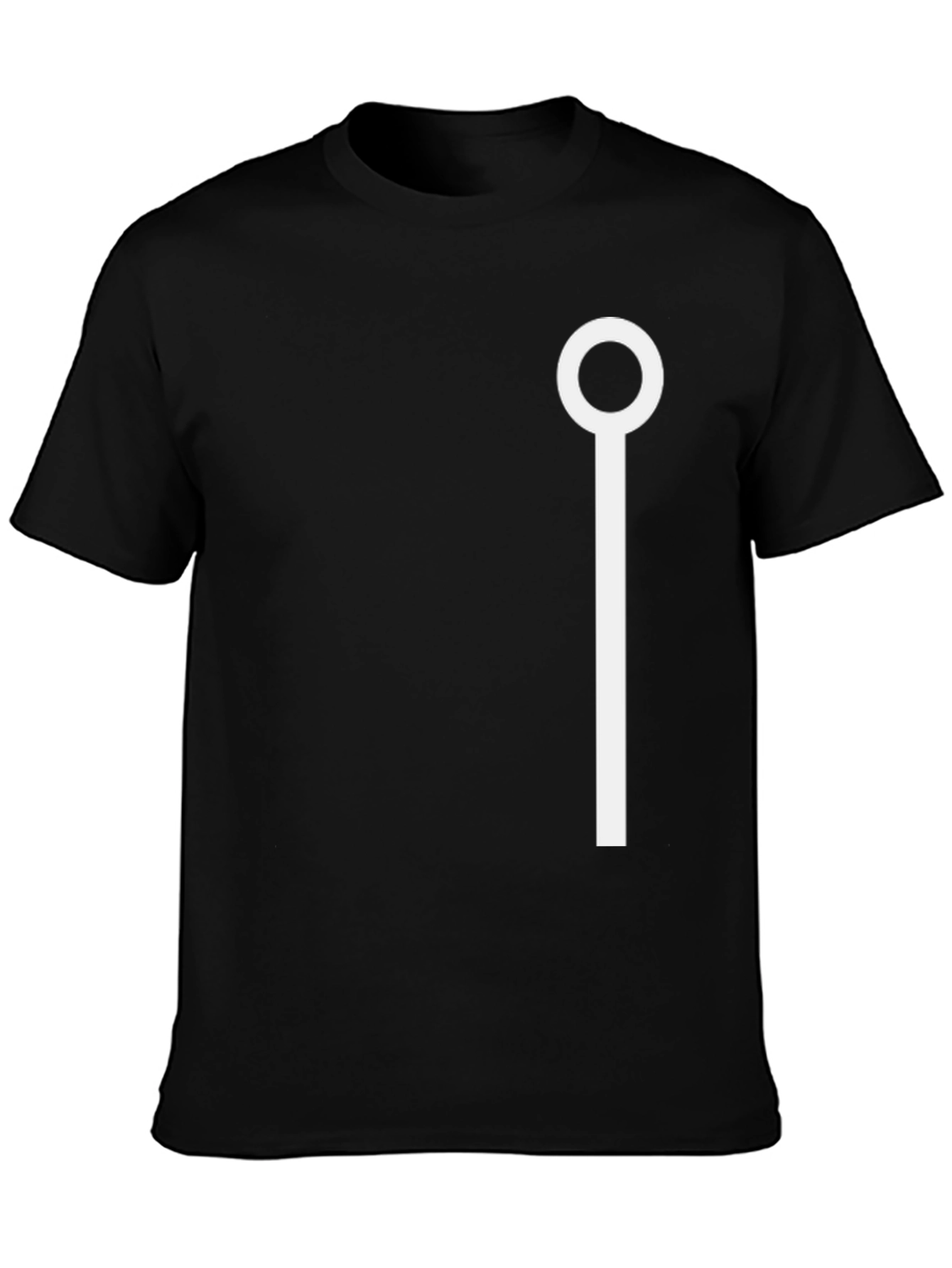Minimalist White Design on Black T-Shirt