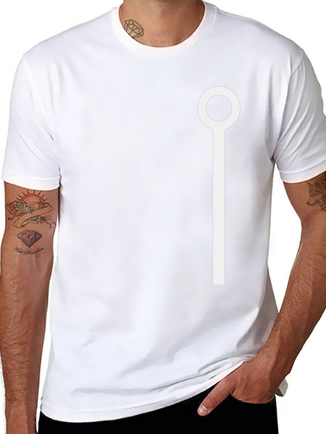 Minimalist White Design on Black T-Shirt