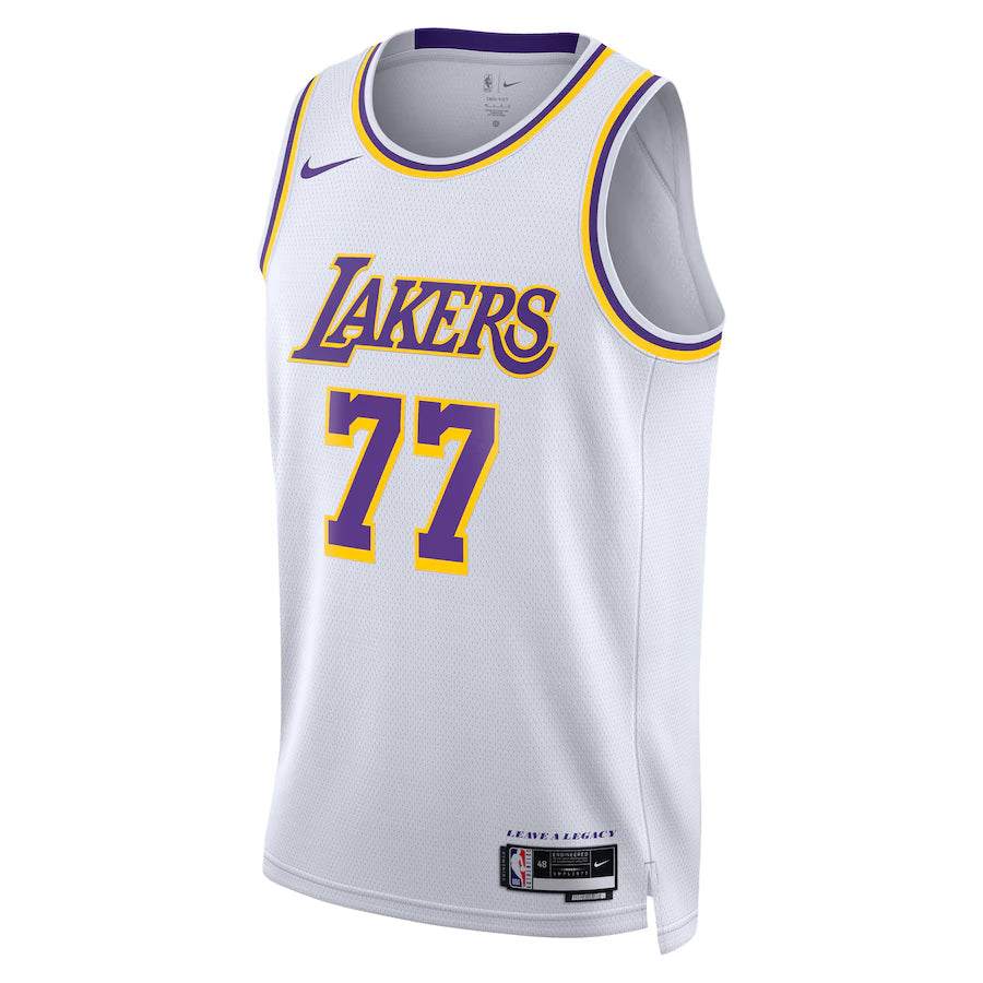 Los Angeles Lakers Nike Association Edition Swingman Jersey - White - Luka Don��i��