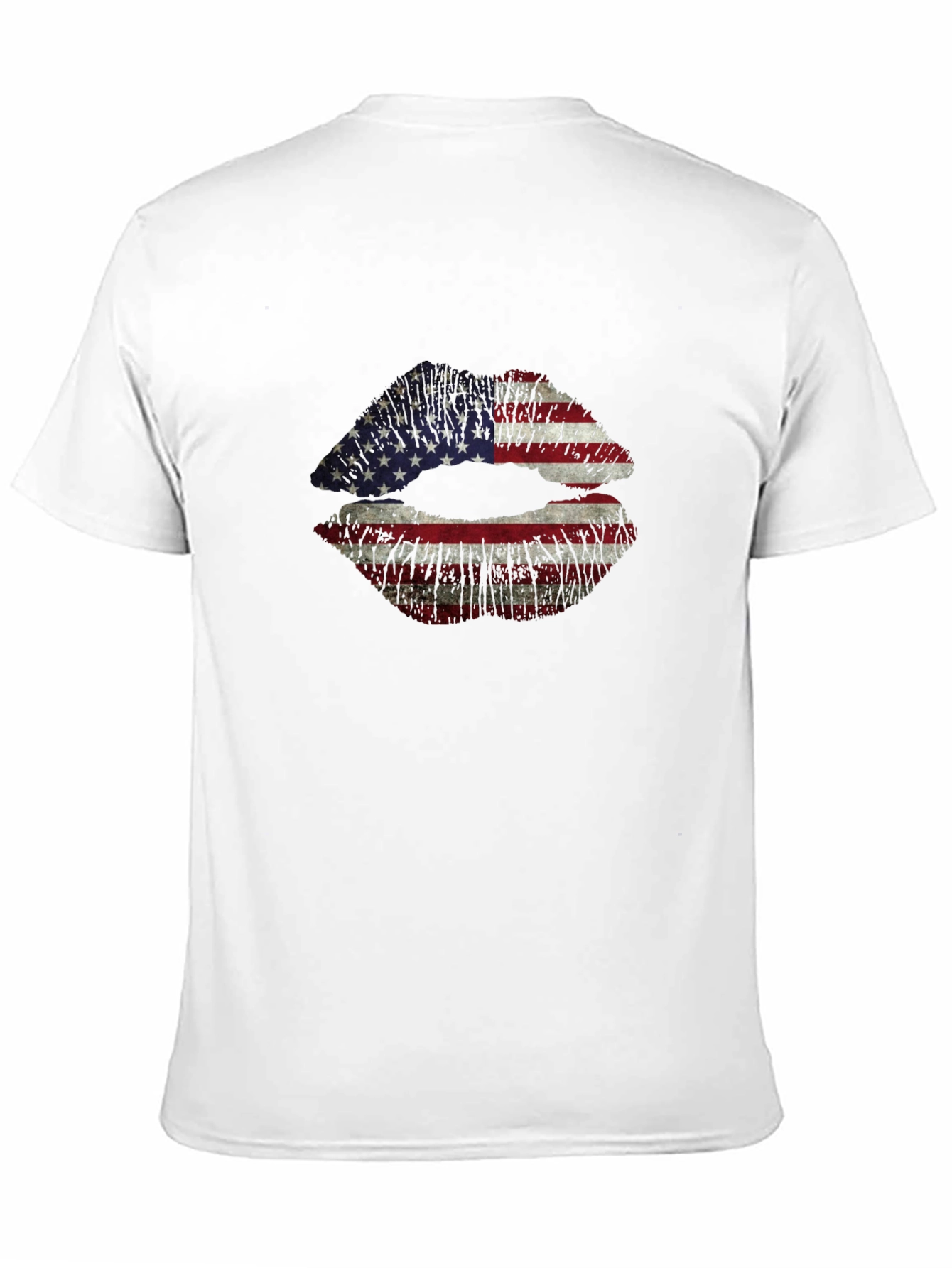 American Flag Lips Graphic T-Shirt - Black