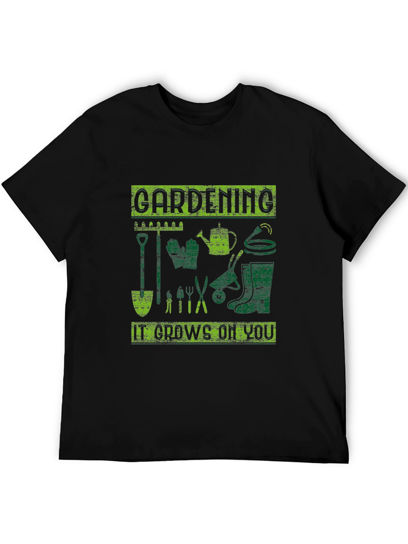 Gardening It Grows On You Black T-Shirt