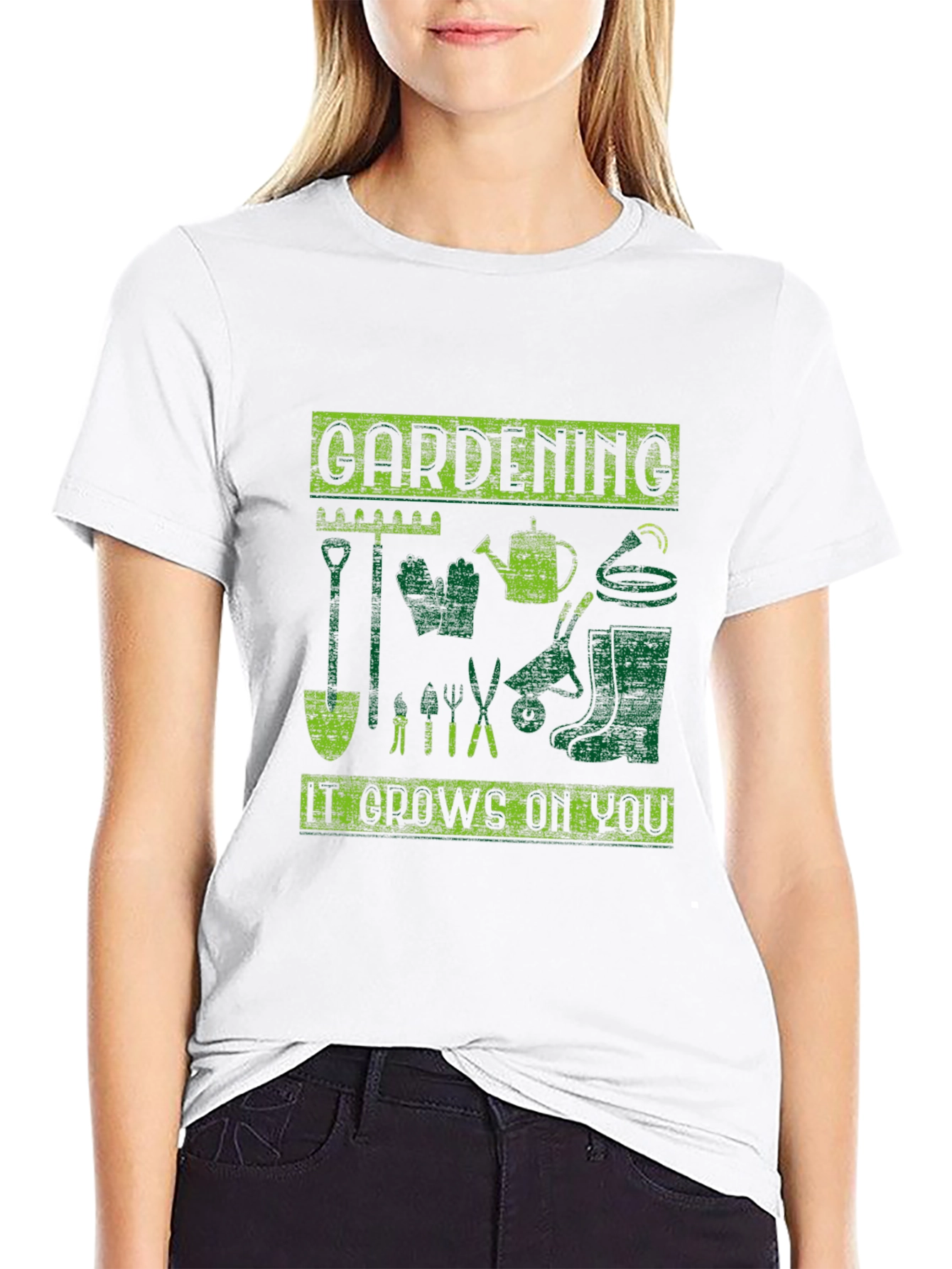 Gardening It Grows On You Black T-Shirt