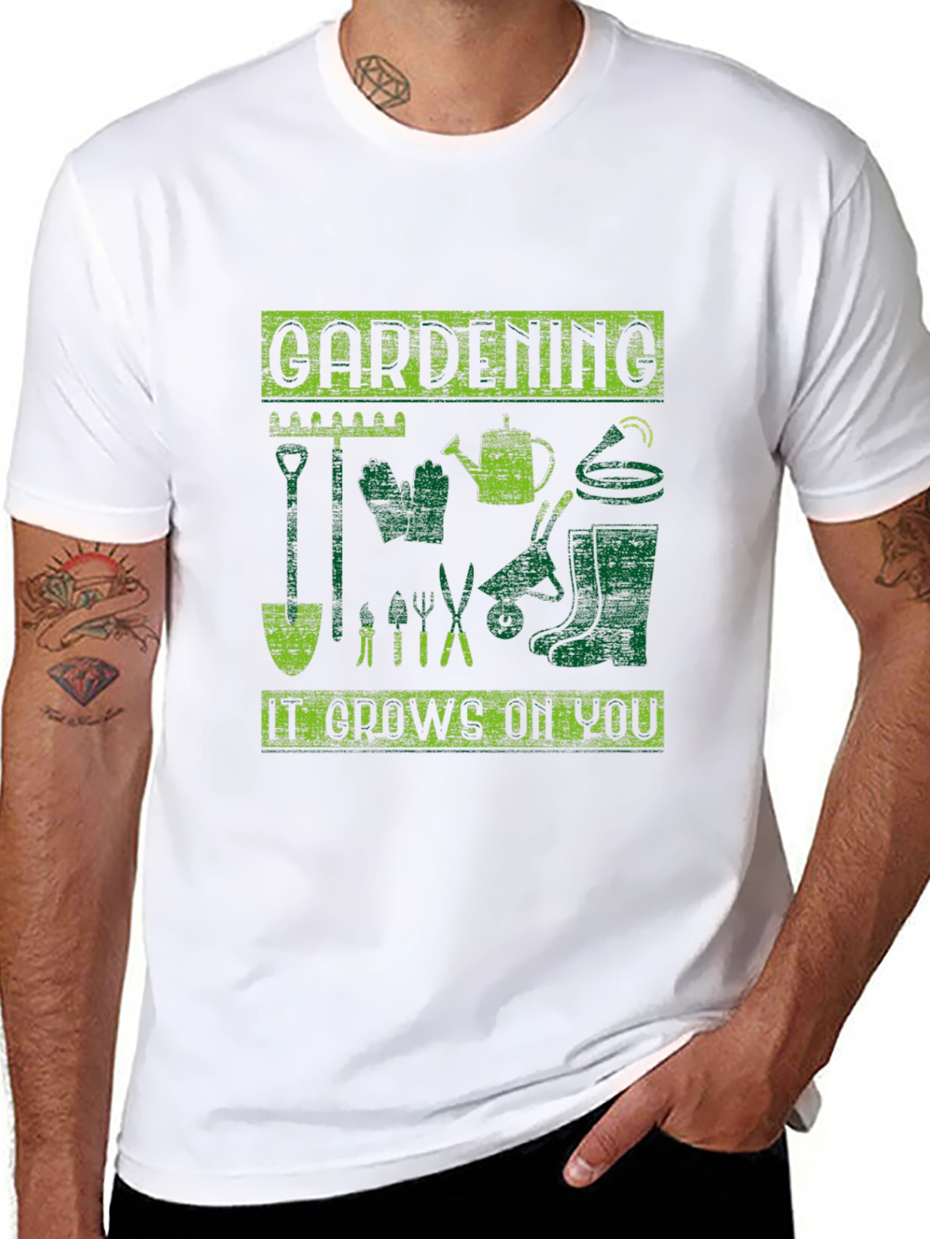 Gardening It Grows On You Black T-Shirt