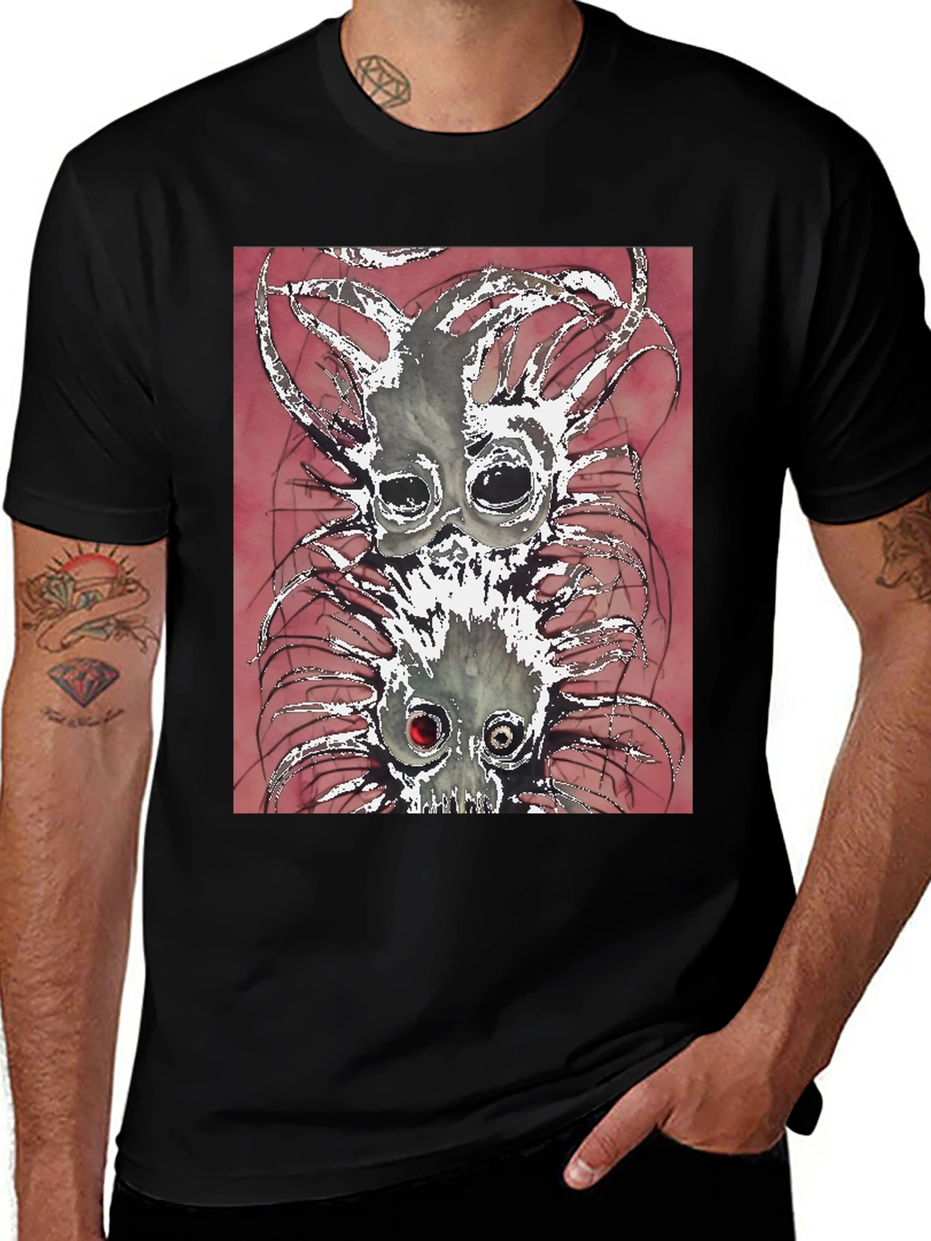 Unique Creature Graphic Black Tee