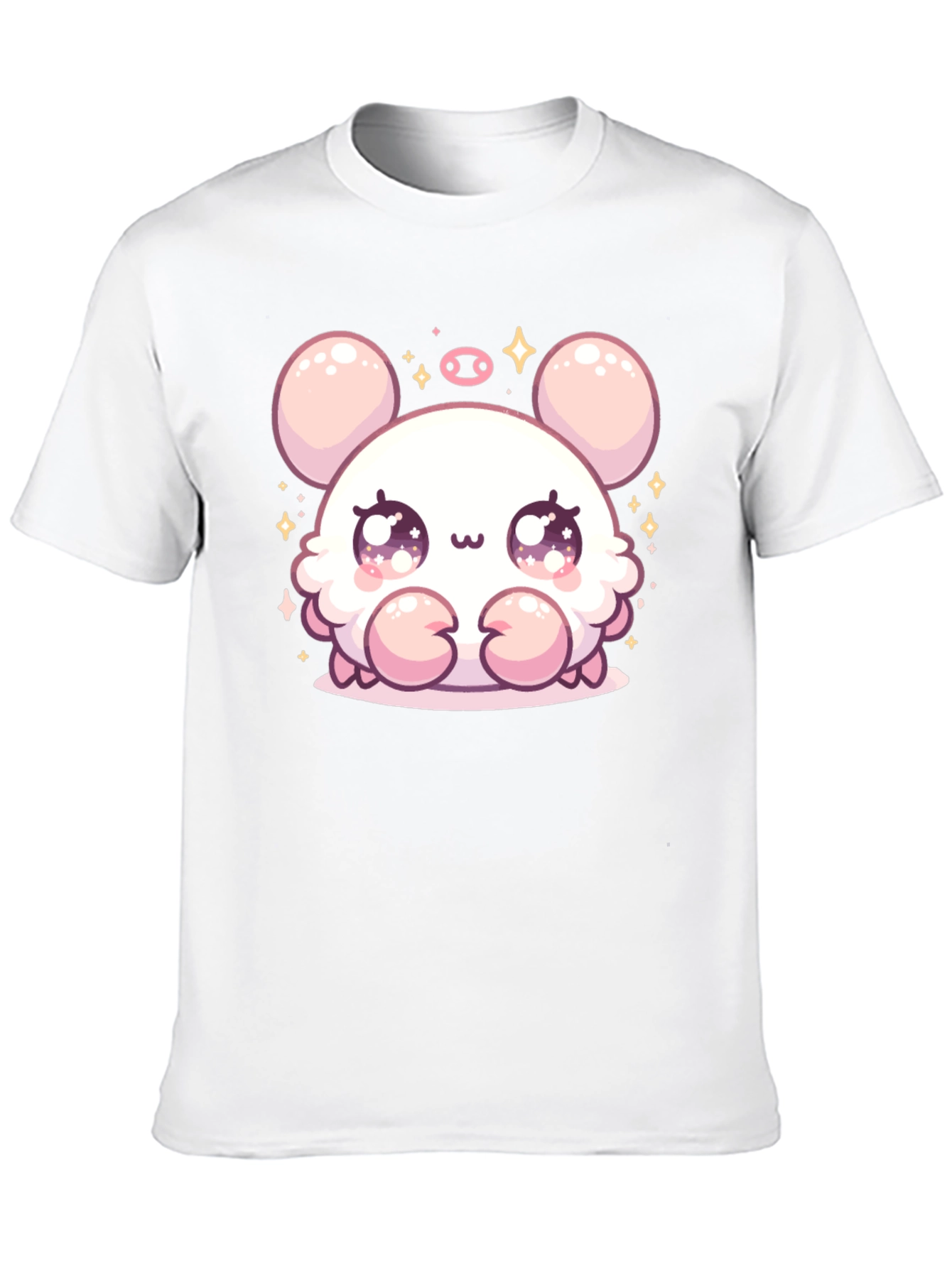 Cute Cartoon Crab Graphic Black Tee