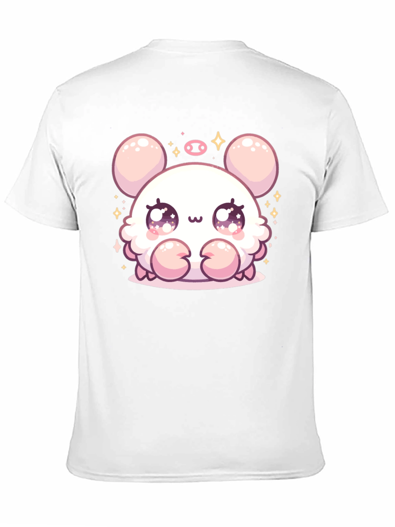 Cute Cartoon Crab Graphic Black Tee